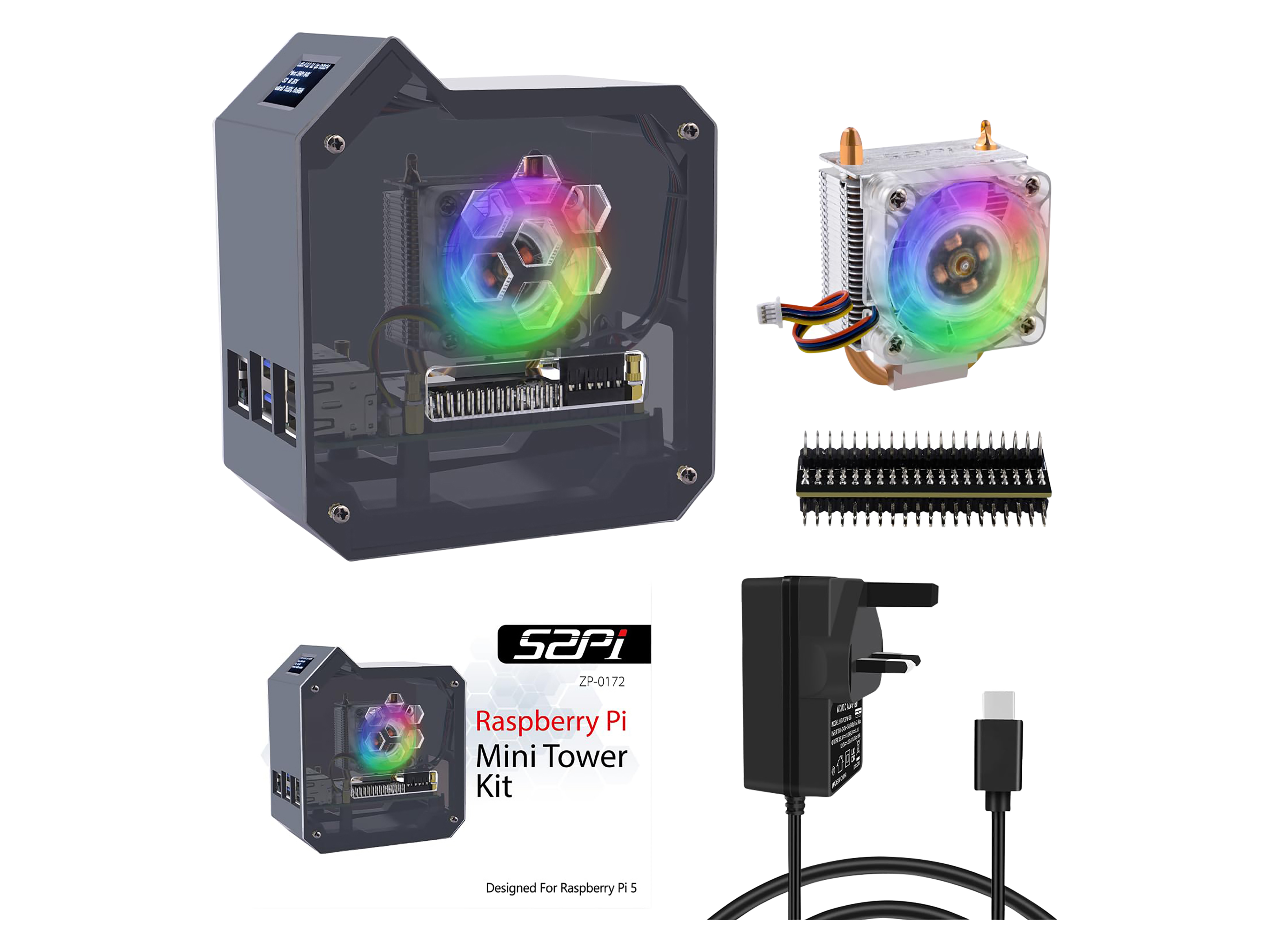 52PI Mini Tower-Gehäuse für Raspberry Pi 5 52Pi Mini Tower-Gehäuse für Raspberry Pi 5