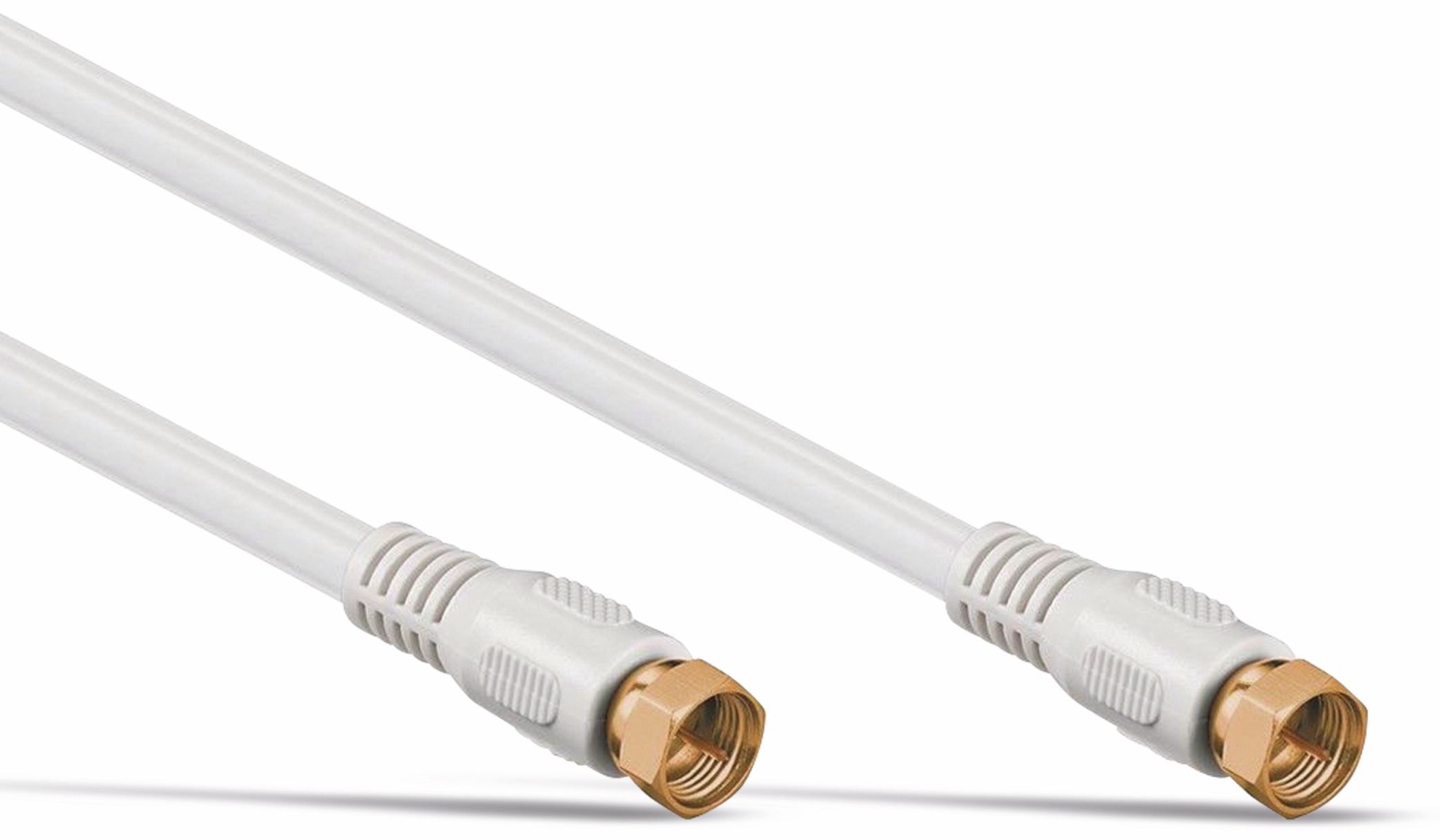 S-IMPULS SAT-Antennenanschlusskabel, 2x F-Stecker, weiß, 5 m, 100dB, vergoldet S-IMPULS SAT-Antennenanschlusskabel, 2x F-Stecker, weiß, 5 m, 100dB, vergoldet