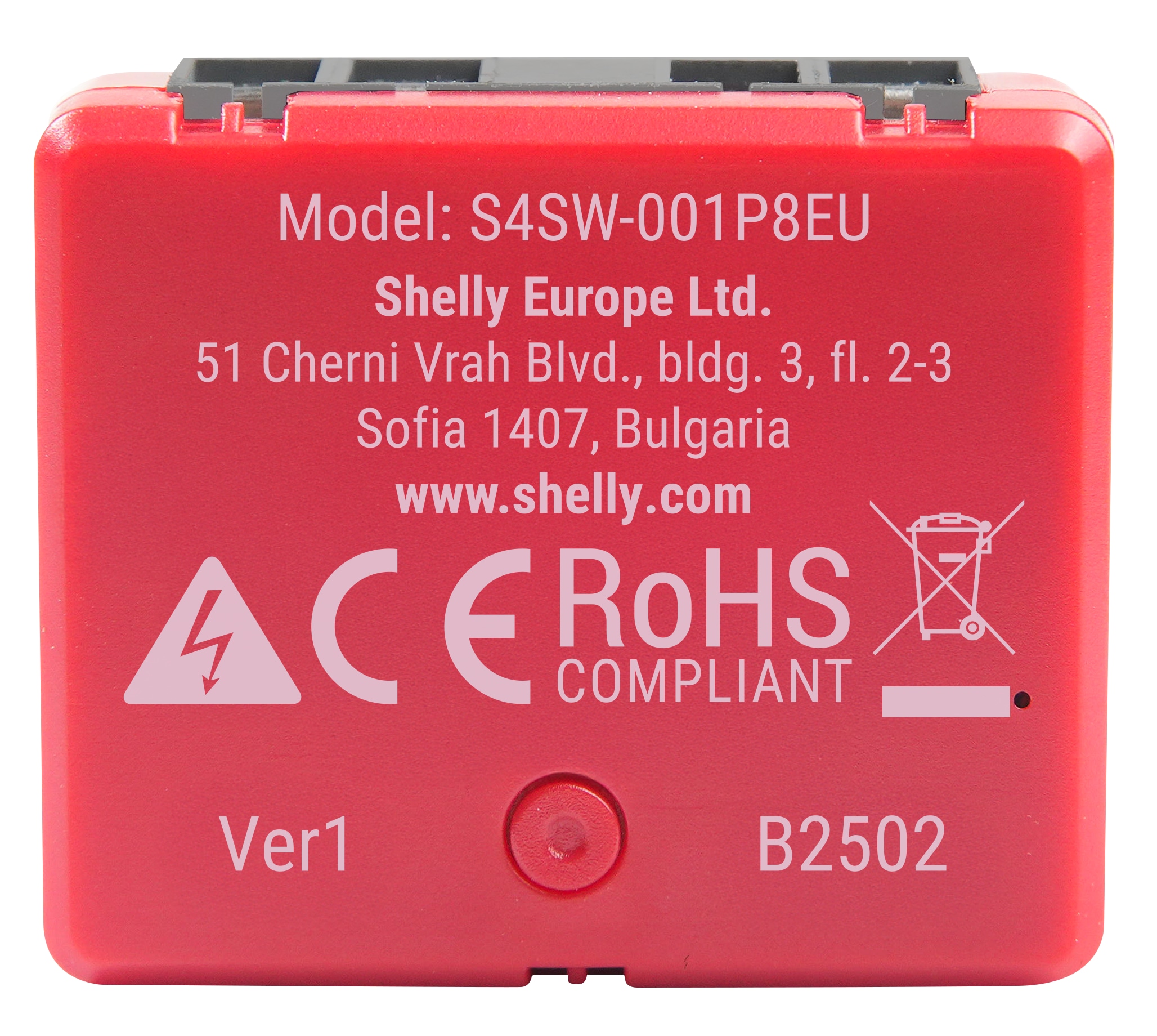 SHELLY Relais 1PM Mini Gen4, 8 A, WLAN, Bluetooth, rot, 4 Stück SHELLY Relais 1PM Mini Gen4, 8 A, WLAN, Bluetooth, rot, 4 Stück