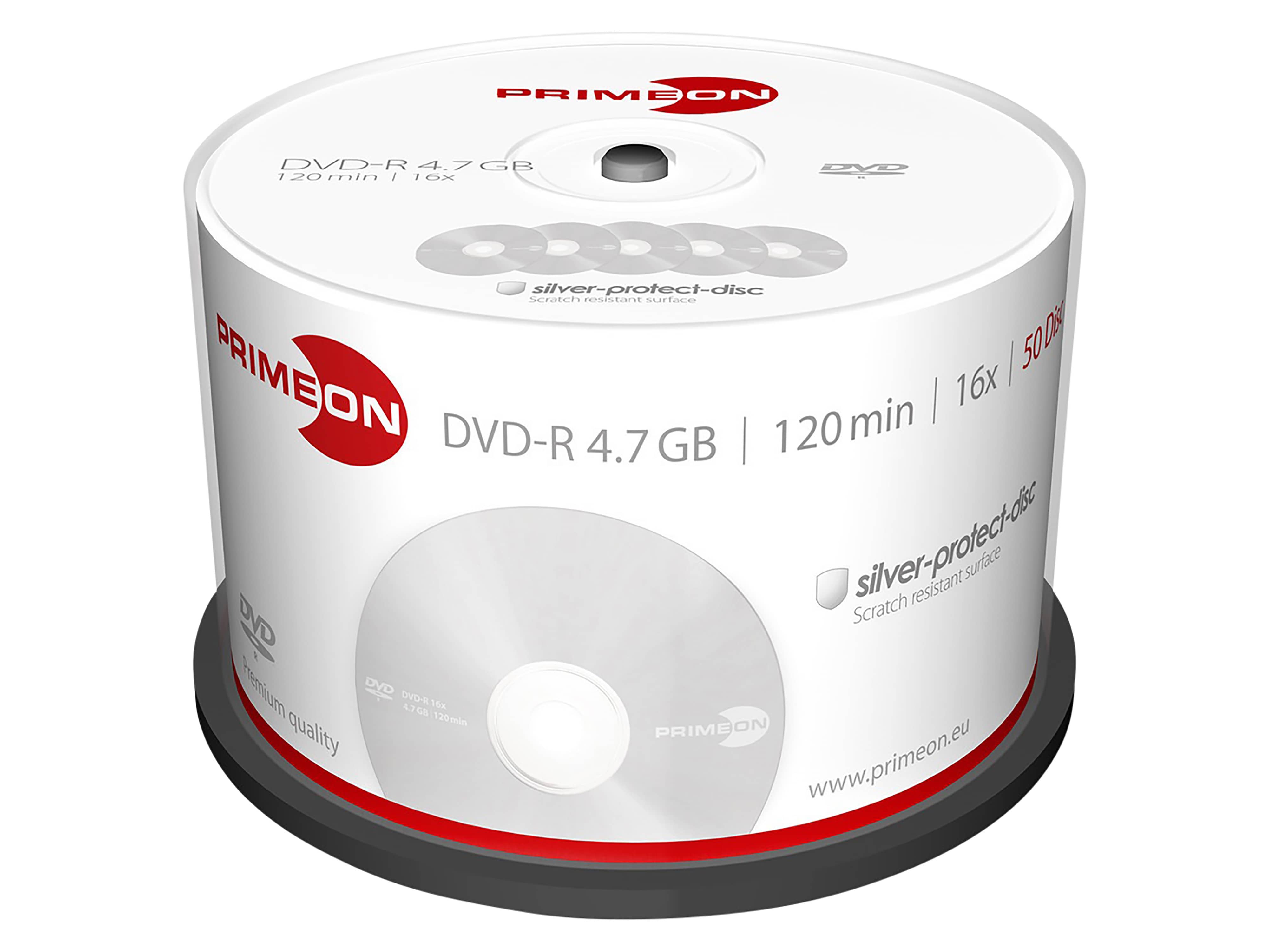 PRIMEON DVD-Rohling DVD-R 120Min 4.7GB 16x Cakebox 50 Stück PRIMEON DVD-Rohling DVD-R 120Min 4.7GB 16x Cakebox 50 Stück