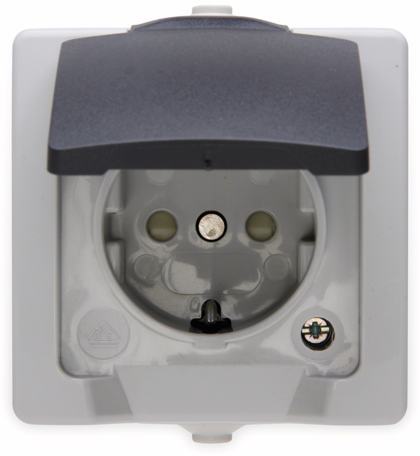 KOPP Feuchtraumsteckdose Nautic, Klappdeckel, grau KOPP Feuchtraumsteckdose Nautic, Klappdeckel, grau