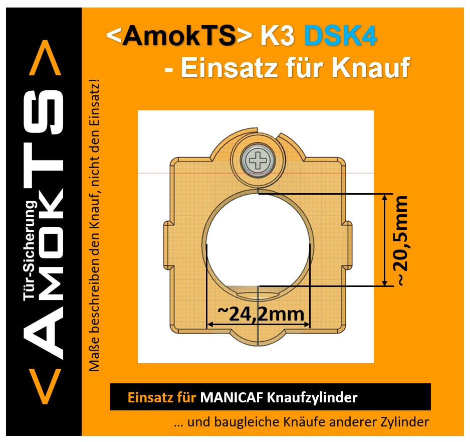 AMOKTS Türsicherungs-Set, Türsicherung K3 + Einsatz K3-DSK4
