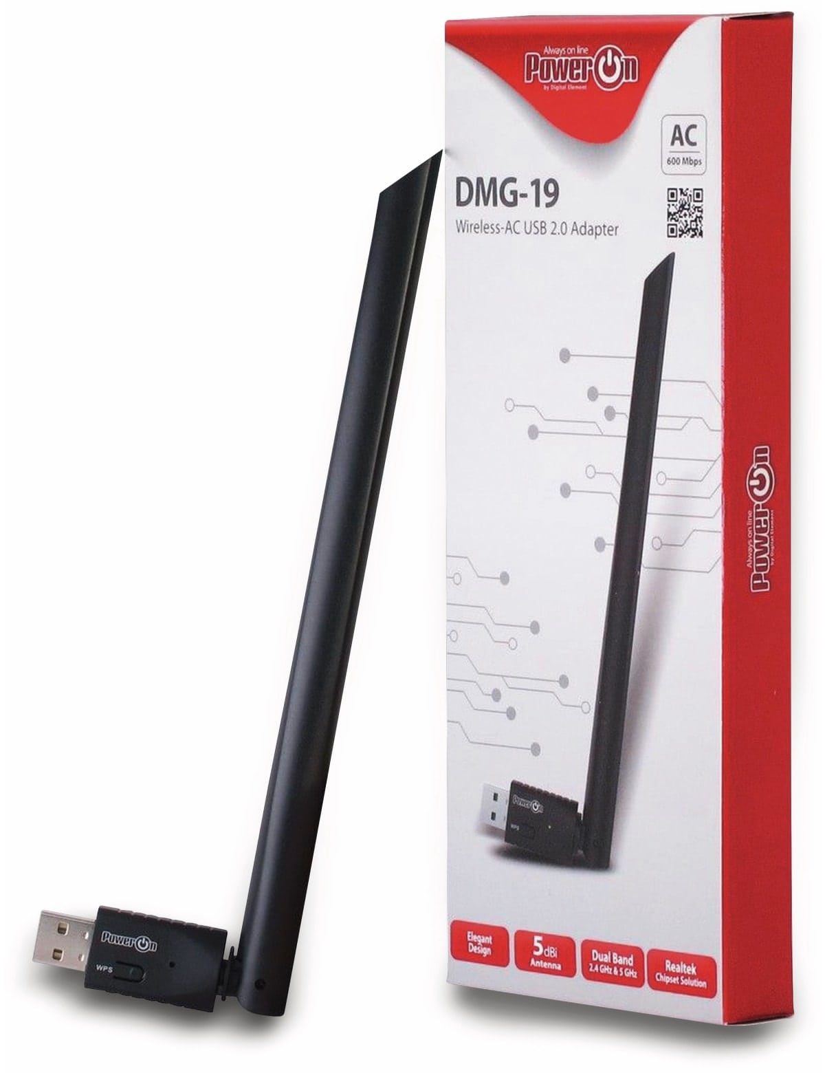 INTER-TECH WLAN USB-Adapter DMG-19, 600 Mbps INTER-TECH WLAN USB-Adapter DMG-19, 600 Mbps