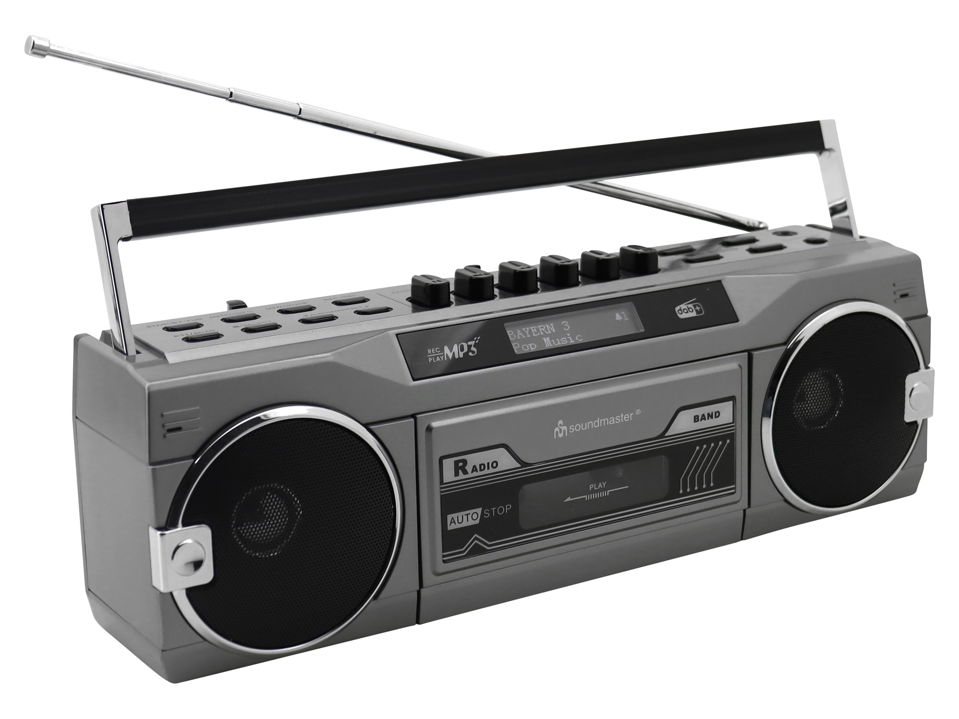 SOUNDMASTER DAB+/FM Retro Radiokassettenrekorder SRR80TI, USB/SD, BT