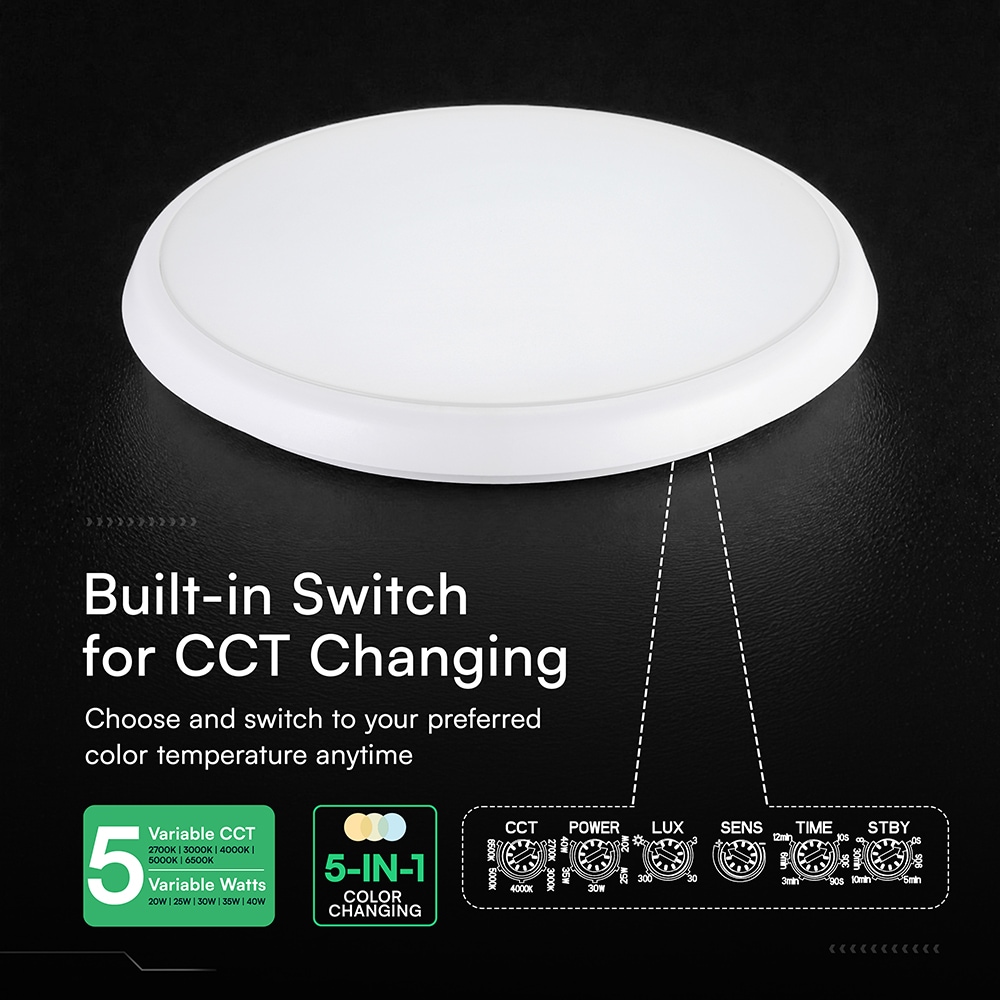 V-TAC LED-Deckenleuchte VT-24360, EEK: E, 40W, 4400lm, 2700...6500K, mit MW-Bewegungssensor V-TAC LED-Deckenleuchte VT-24360, EEK: E, 40W, 4400lm, 2700...6500K, mit MW-Bewegungssensor