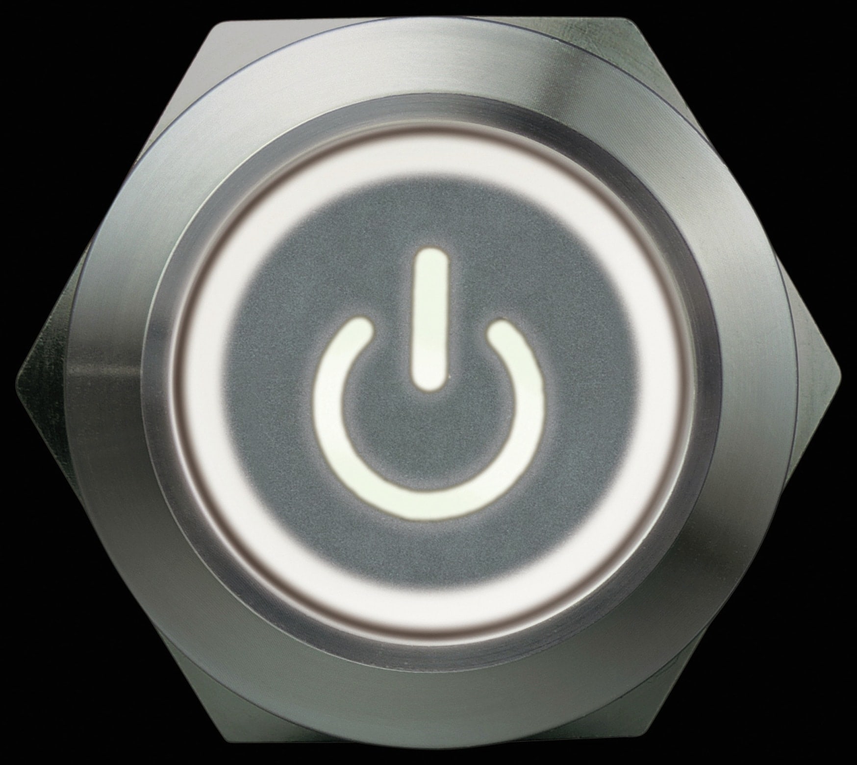 Metallschalter 1 Schließer, 1 Öffner, Ein/Aus-Symbol beleuchtet