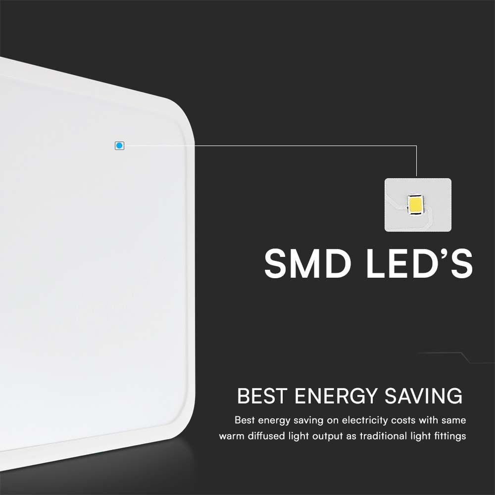 V-TAC LED-Deckenleuchte VT-8618, EEK: F, 18 W, 1830 lm, 4000 K, IP44, 250x250 mm