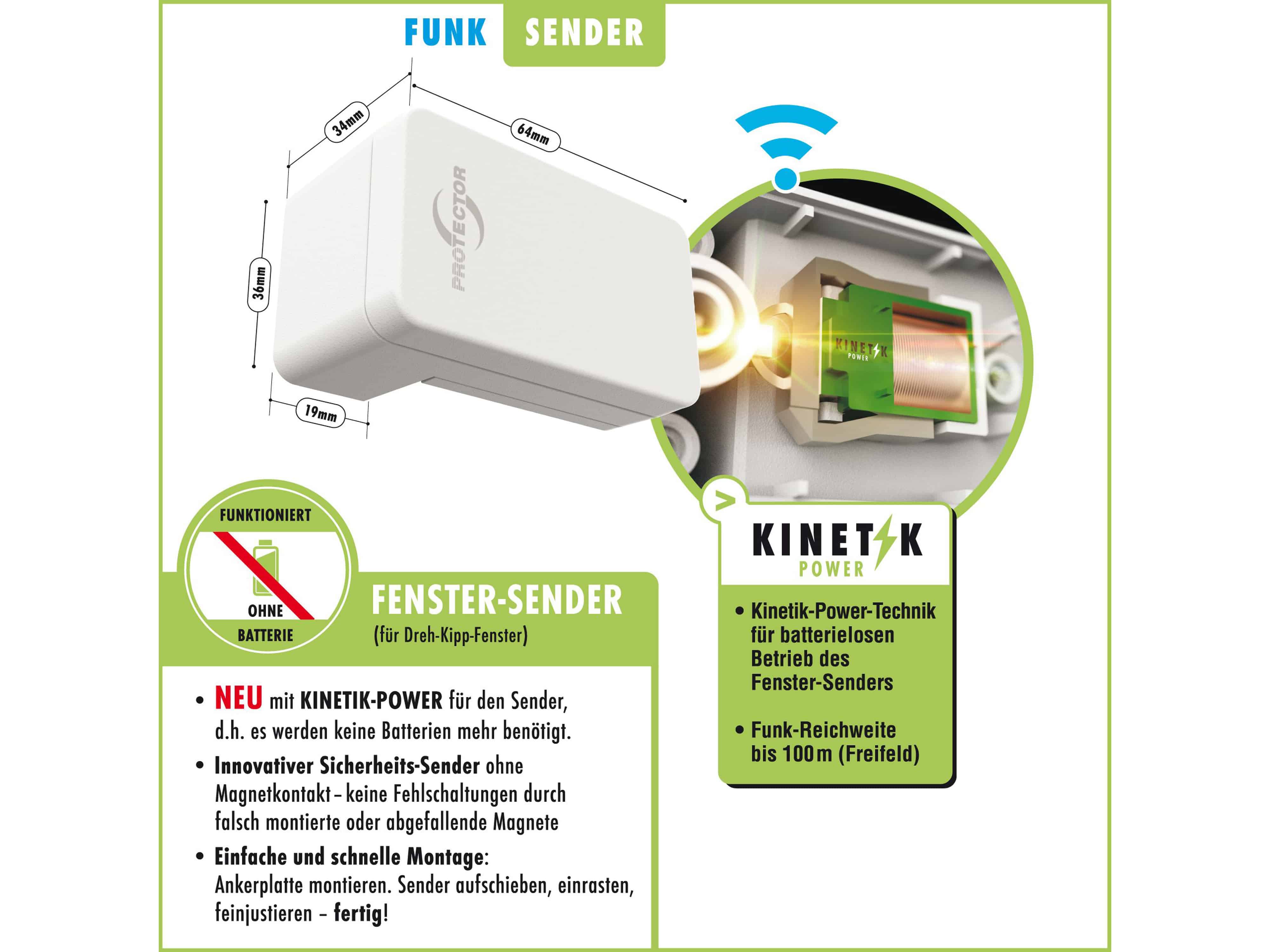 PROTECTOR Thermo-Funk-Abluftsteuerung ASK 6030, mit Kinetik Fenster-Sender, Einbauvariante
