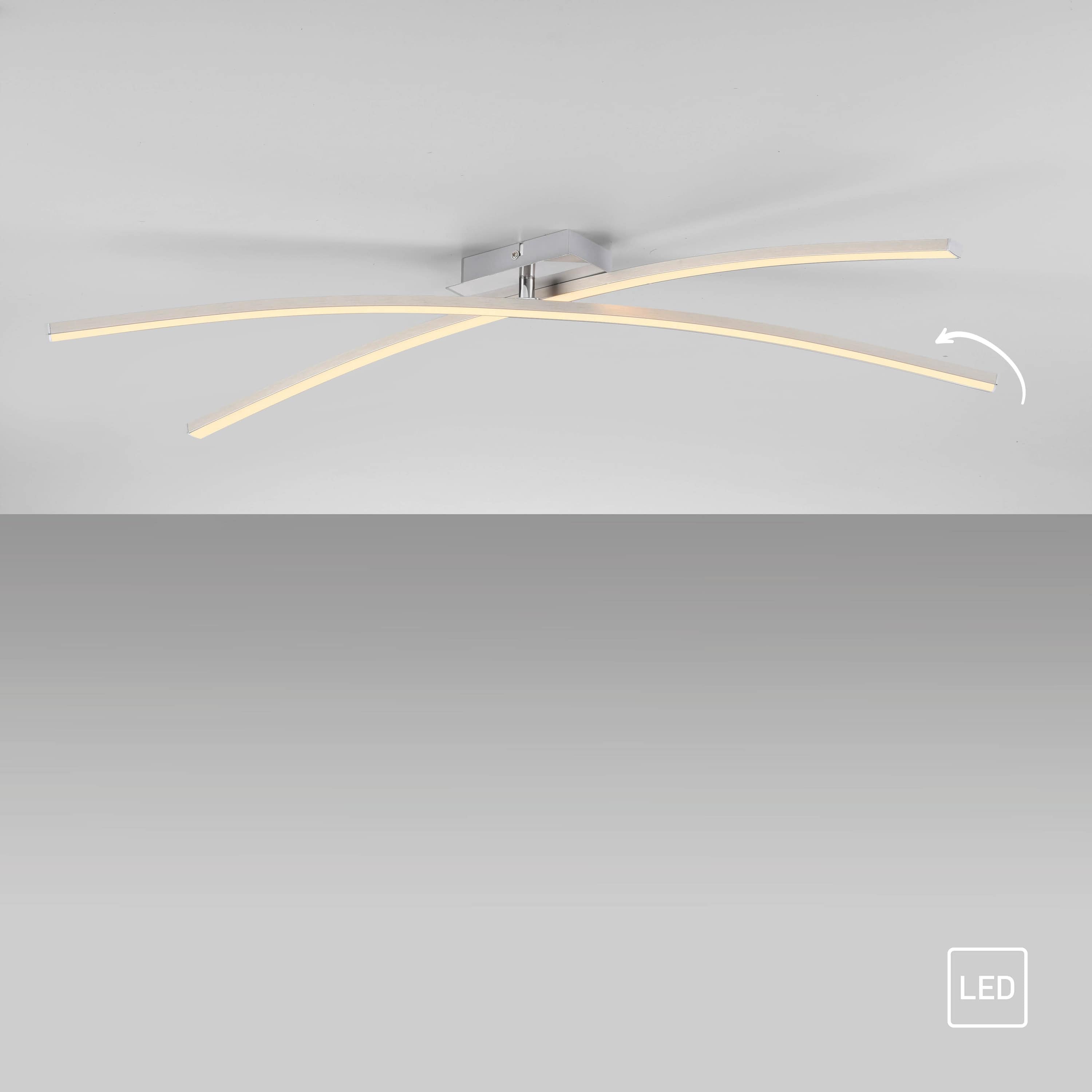 JUST LIGHT LED-Deckenleuchte 14726-55, 12W, 3000K, 1730lm, warmweiß, IP20, stahl