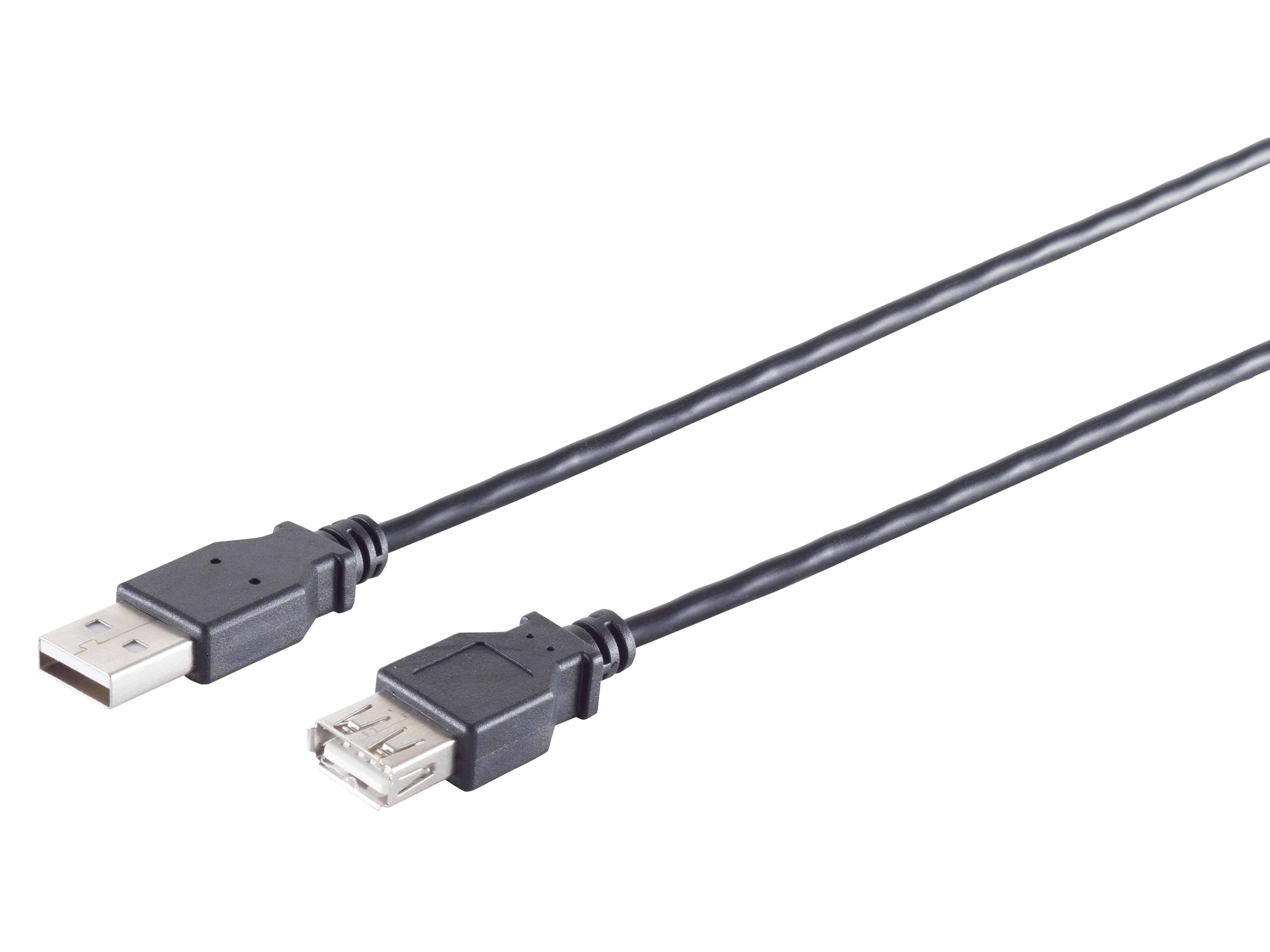 S-IMPULS USB-A Verlängerungskabel 2.0 schwarz 5m