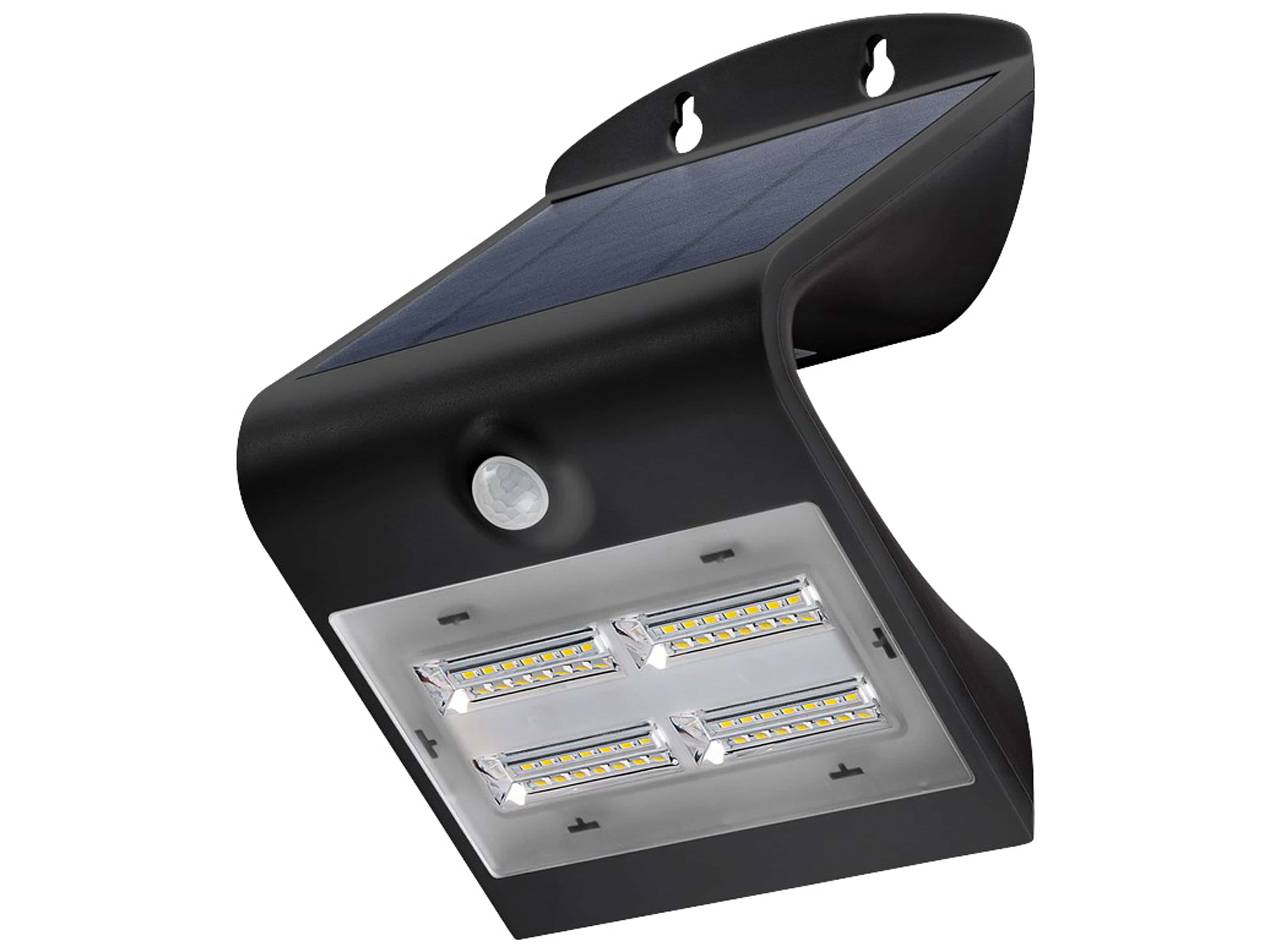 GOOBAY Solar LED-Wandleuchte mit Bewegungsmelder, 3,2 W, schwarz