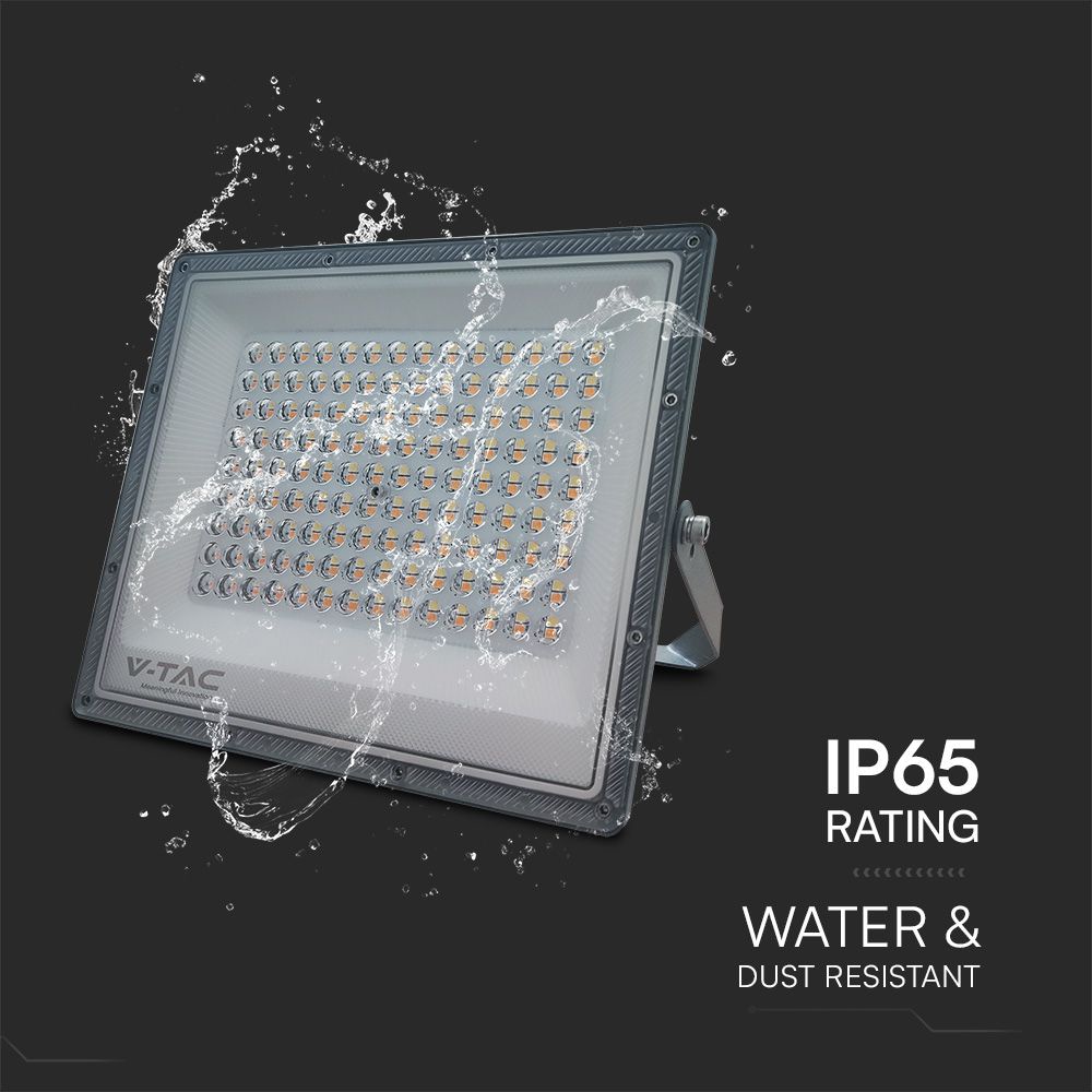 V-TAC LED-Fluter, VT-44050, EEK: F, 100 W, 8150 lm, CCT, IP65, grau V-TAC LED-Fluter, VT-44050, EEK: F, 100 W, 8150 lm, CCT, IP65, grau