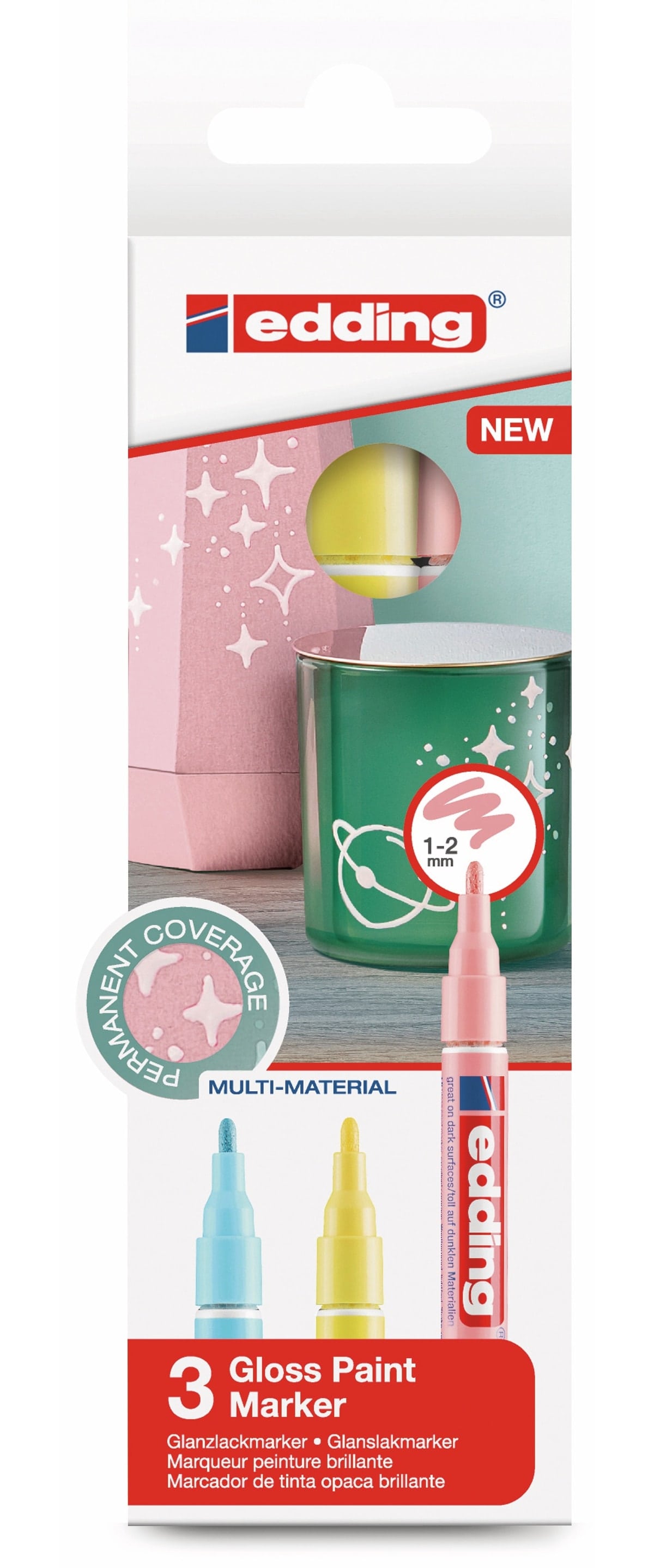 edding Paint-Marker-Set, e-751/3 S CR, 3 Stück, pastell, sortiert edding Paint-Marker-Set, e-751/3 S CR, 3 Stück, pastell, sortiert
