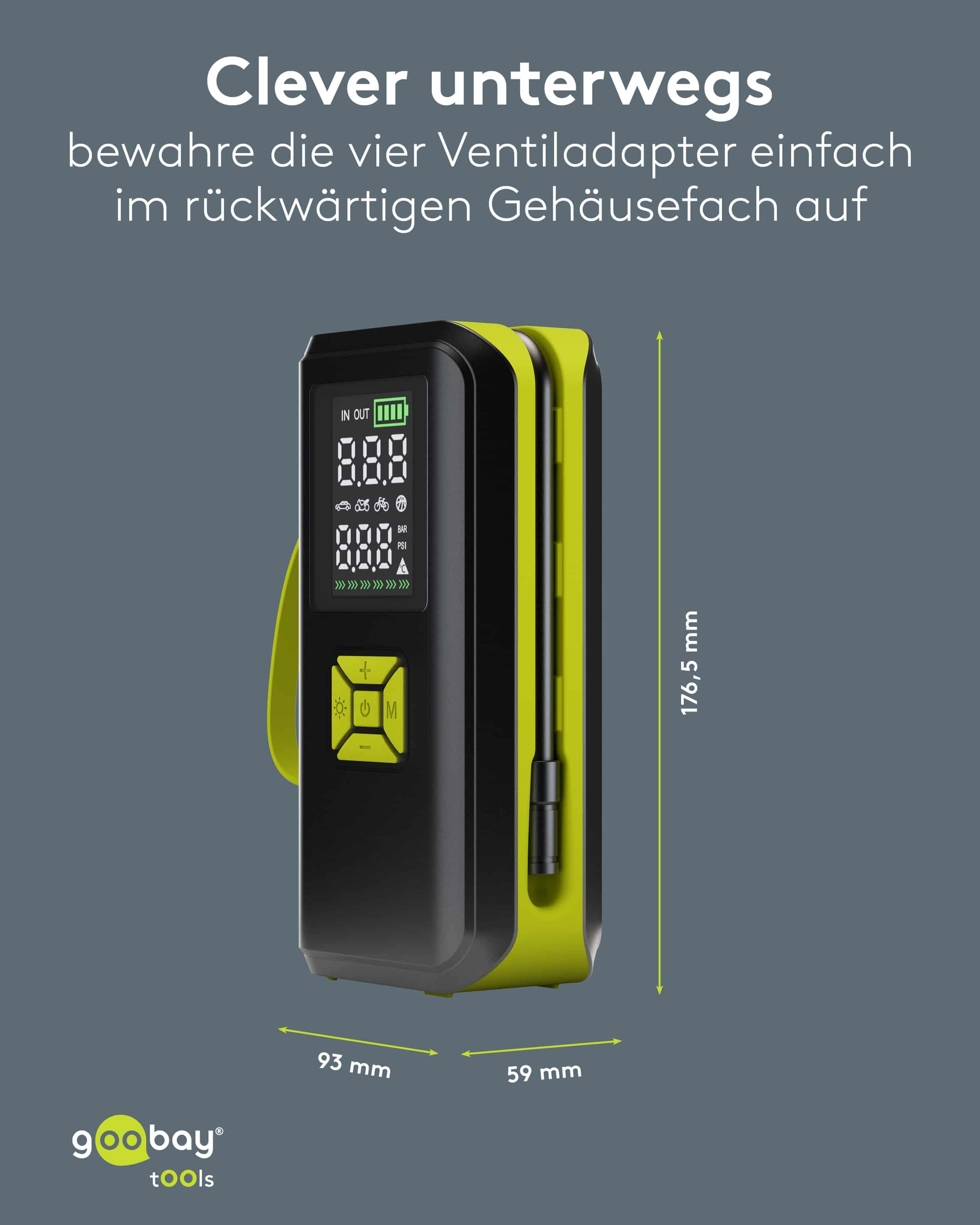 GOOBAY TOOLS Akku-Kompressor, 77827, 10 bar