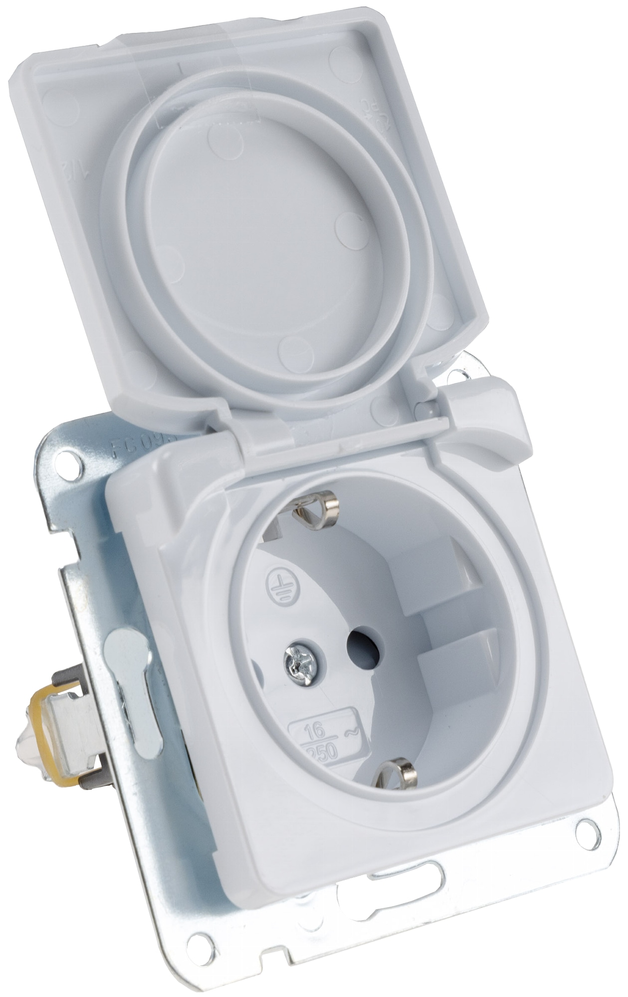 DELPHI Schutzkontakt-Steckdose 23380, mit Deckel, UP, weiß DELPHI Schutzkontakt-Steckdose 23380, mit Deckel, UP, weiß