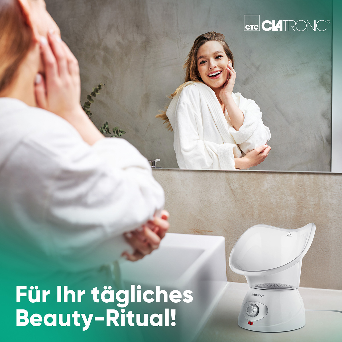 CLATRONIC Gesichtssauna & Inhalationsgerät GS 3656, 3-Stufen