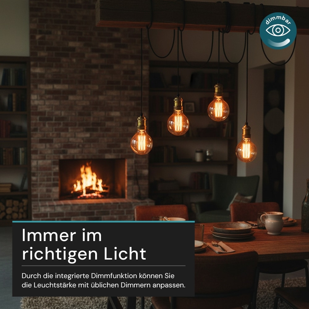 LUXULA LED-Filament-Lampe,, Vintage Bulb, E27, 2,3W, 65lm, 1800K