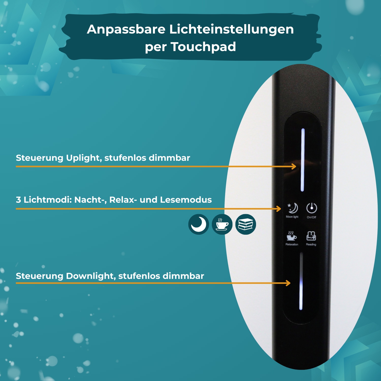 LUXULA LED-Büro-Stehleuchte, EEK: G, 100W, 7000lm, 4000K, schwarz