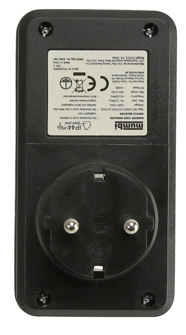 MUMBI Funksteckdosen-Set 24279, schwarz, Outdoor, 2 Steckdosen