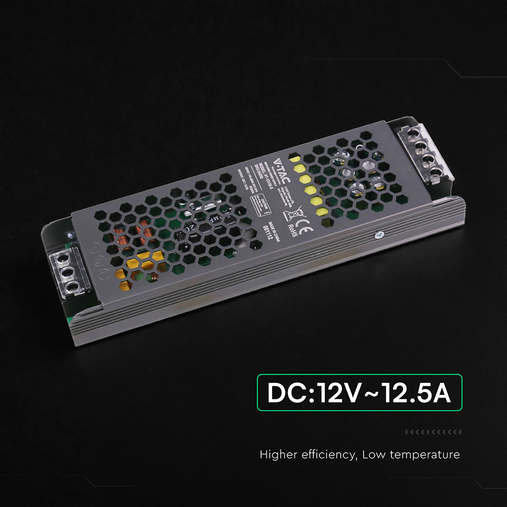 V-TAC Schaltnetzteil, VT-24258, 12V/12,5A, 150W, IP20 V-TAC Schaltnetzteil, VT-24258, 12V/12,5A, 150W, IP20