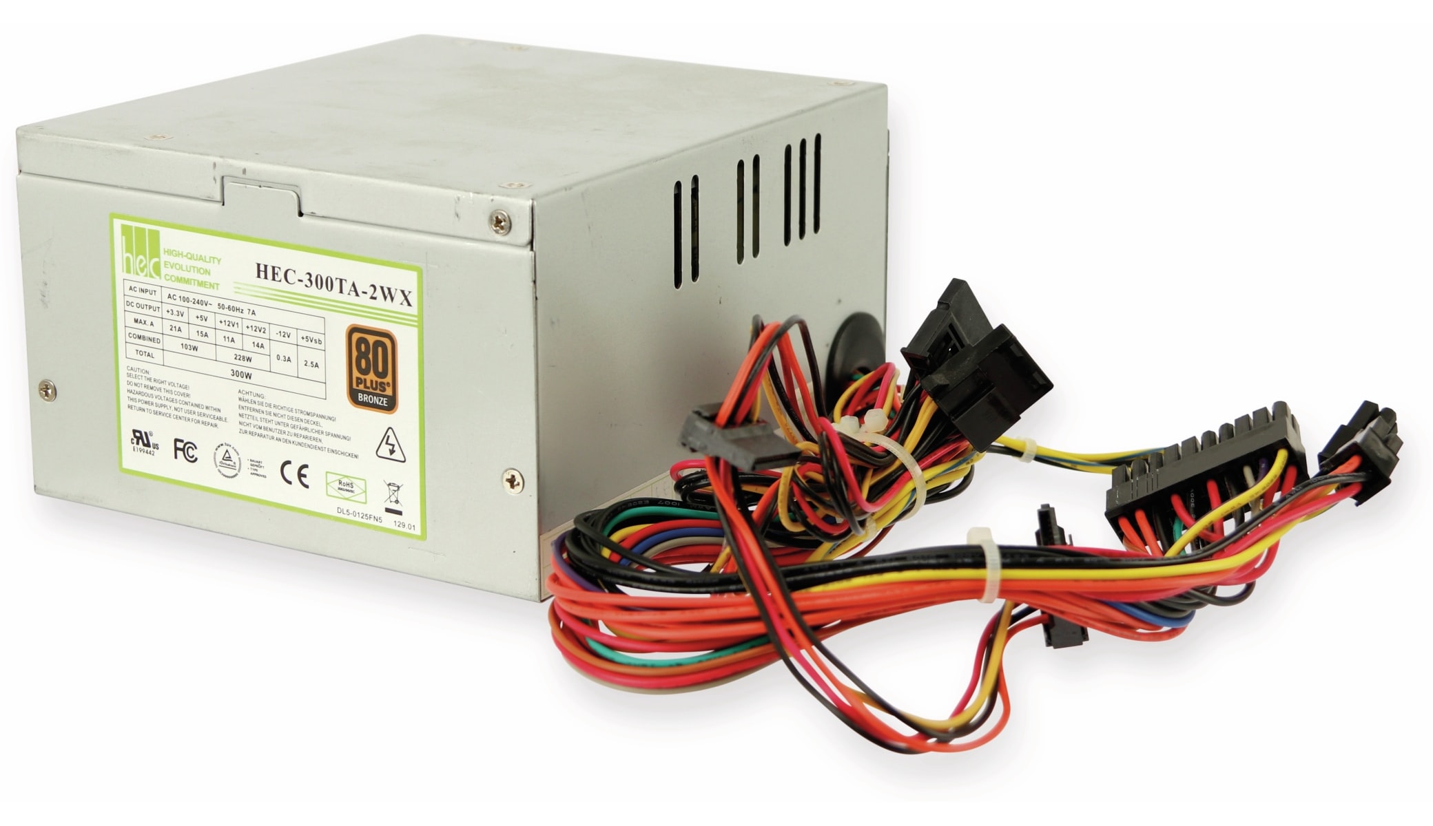 COMPUCASE PC-Netzteil HEX-300TA-2WX, 300 W, 80+ bronze, Pulled COMPUCASE PC-Netzteil HEX-300TA-2WX, 300 W, 80+ bronze, Pulled