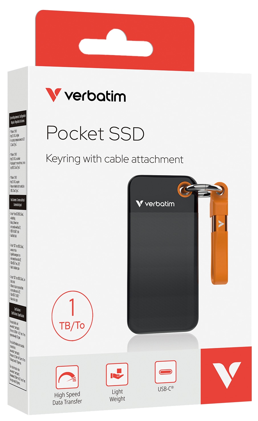 VERBATIM Externe SSD Pocket 1TB schwarz-orange VERBATIM Externe SSD Pocket 1TB schwarz-orange