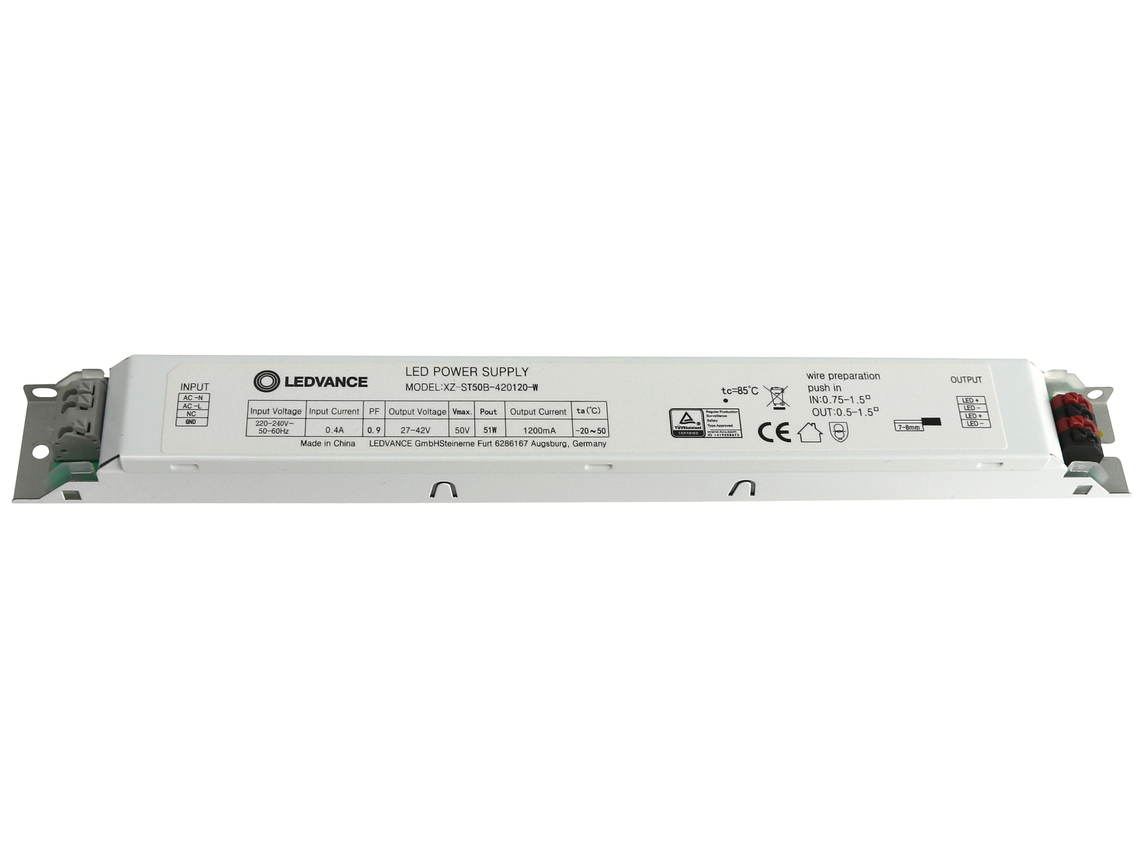 LEDVANCE LED-Schaltnetzteil XZ-ST50B-420120-W, 51 W LEDVANCE LED-Schaltnetzteil XZ-ST50B-420120-W, 51 W