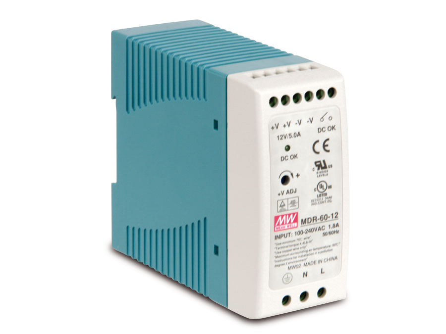 MEAN WELL Hutschienen-Schaltnetzteil MDR-60-12, 12 V-/5 A MEAN WELL Hutschienen-Schaltnetzteil MDR-60-12, 12 V-/5 A