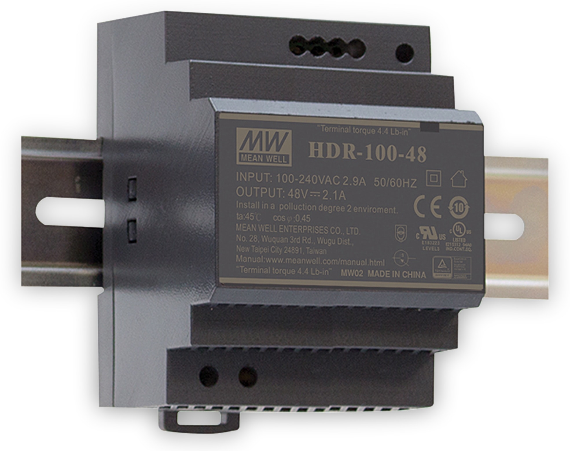 MEAN WELL Hutschienen-Schaltnetzteil HDR-100-48, 48,7 V-/1,92 A