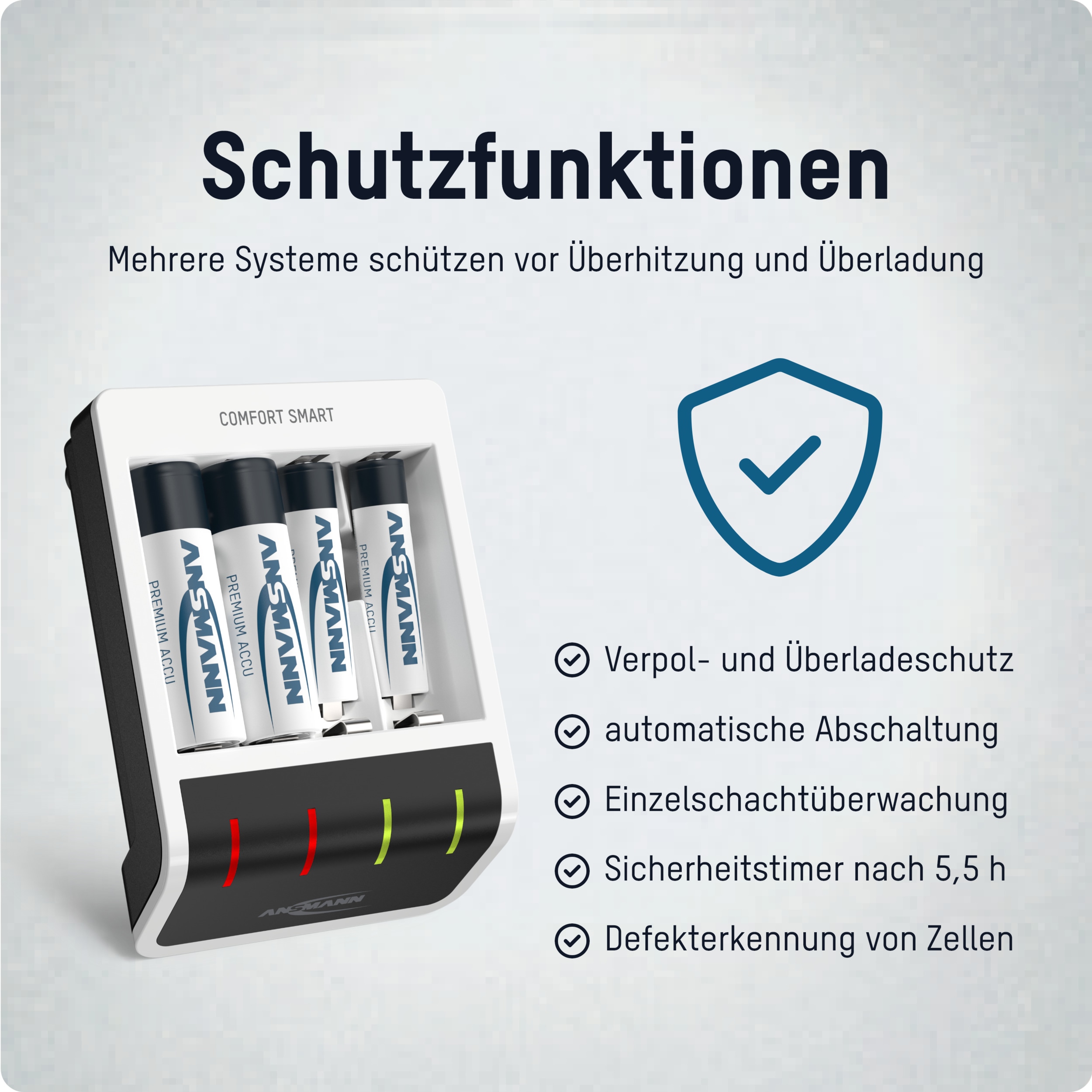 ANSMANN Ladegerät Comfort Smart, mit USB-Eingang