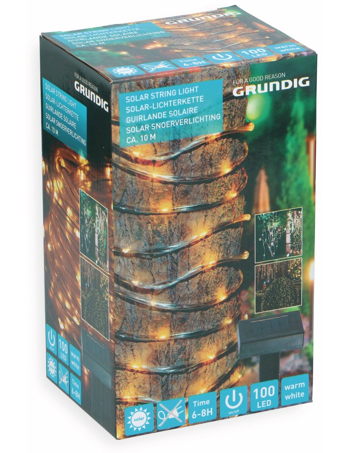 GRUNDIG Solar-Lichterkette 100 LEDs, warmweiß, 10m GRUNDIG Solar-Lichterkette 100 LEDs, warmweiß, 10m