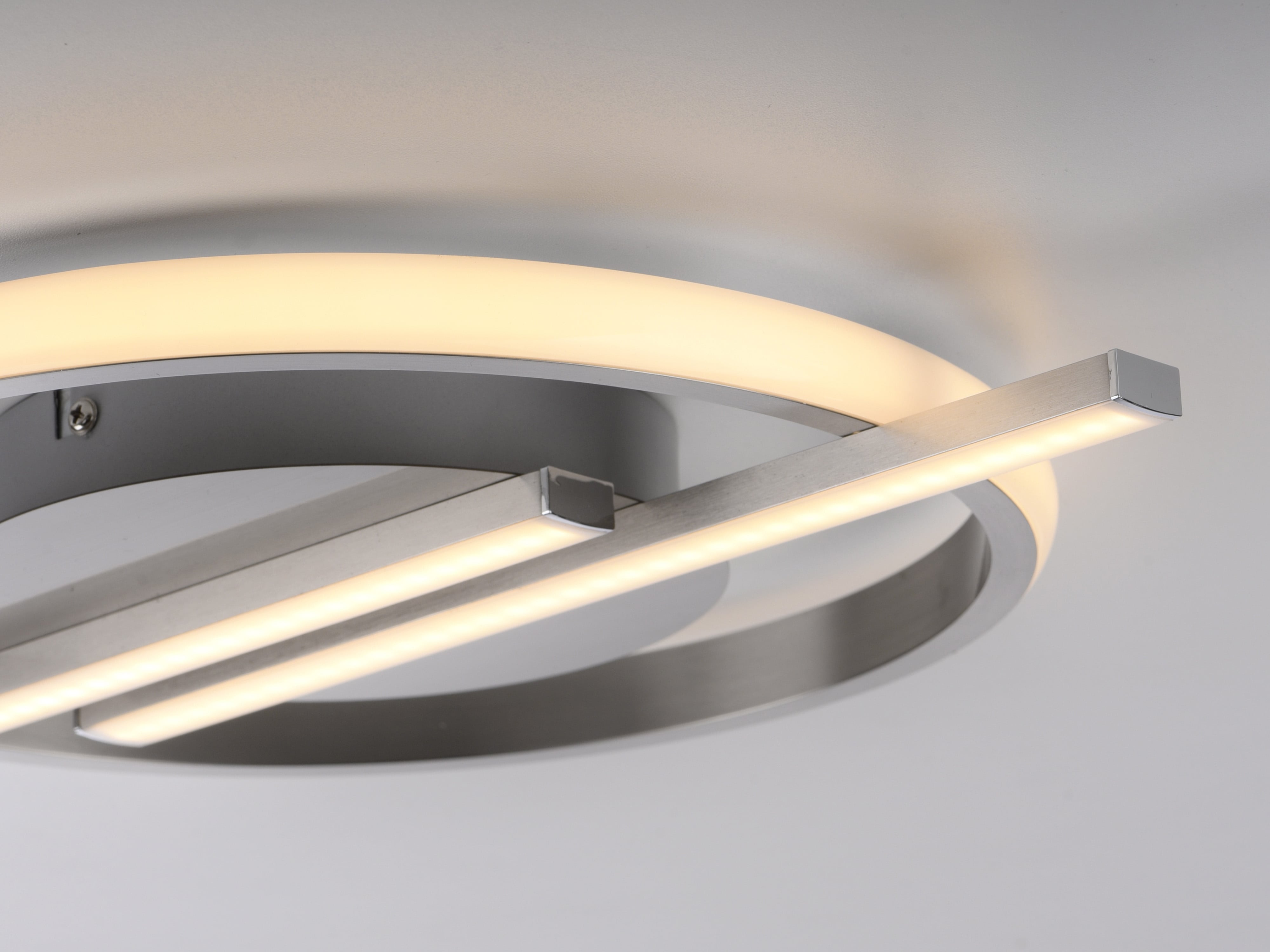 JUST LIGHT LED-Deckenleuchte 14130-55 stahl, 17,5 W, 2100 lm, 3000 K, Dimmbar