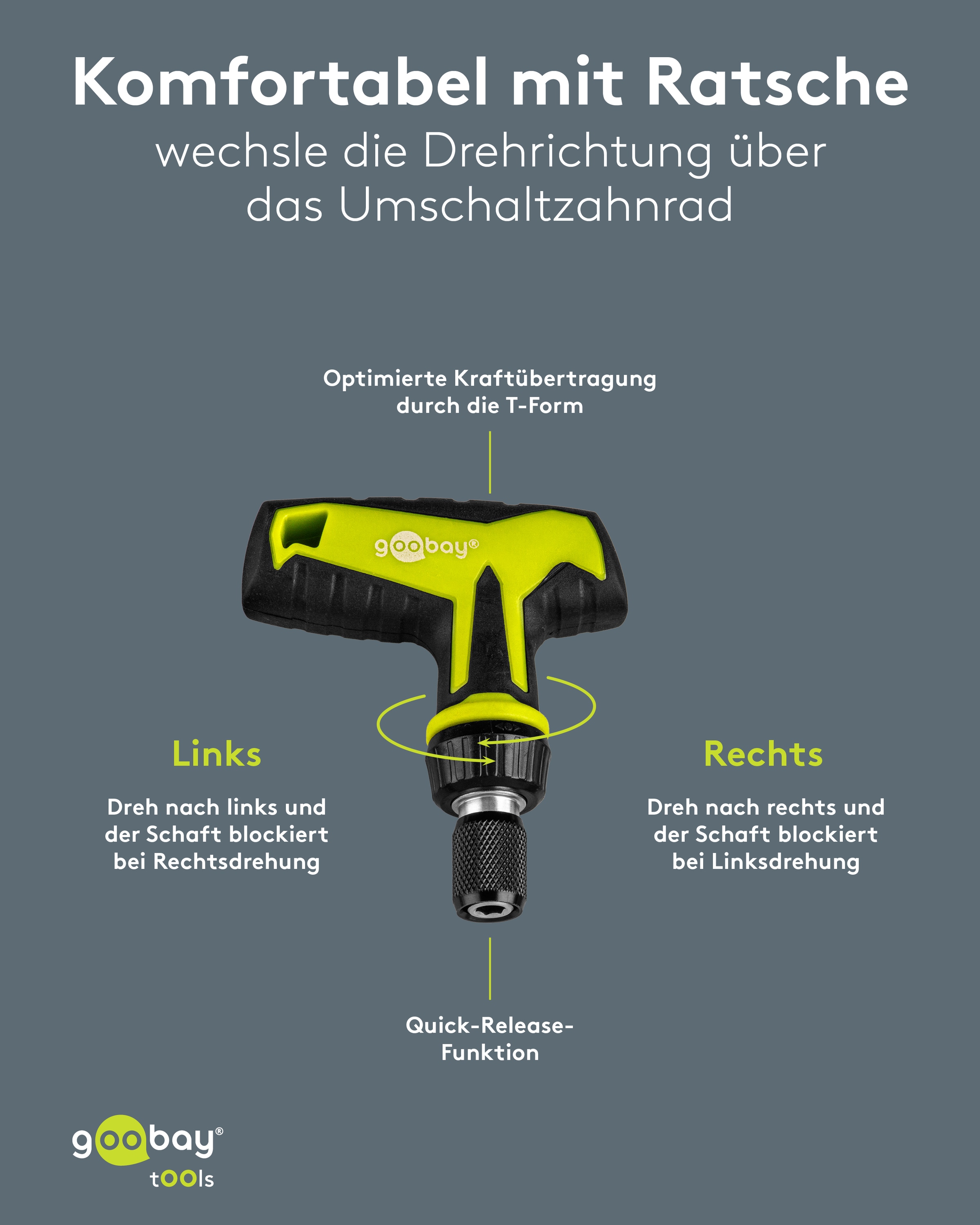 GOOBAY TOOLS Schraubendreher-Set, 77841, mit 30-tlg. Bitsatz