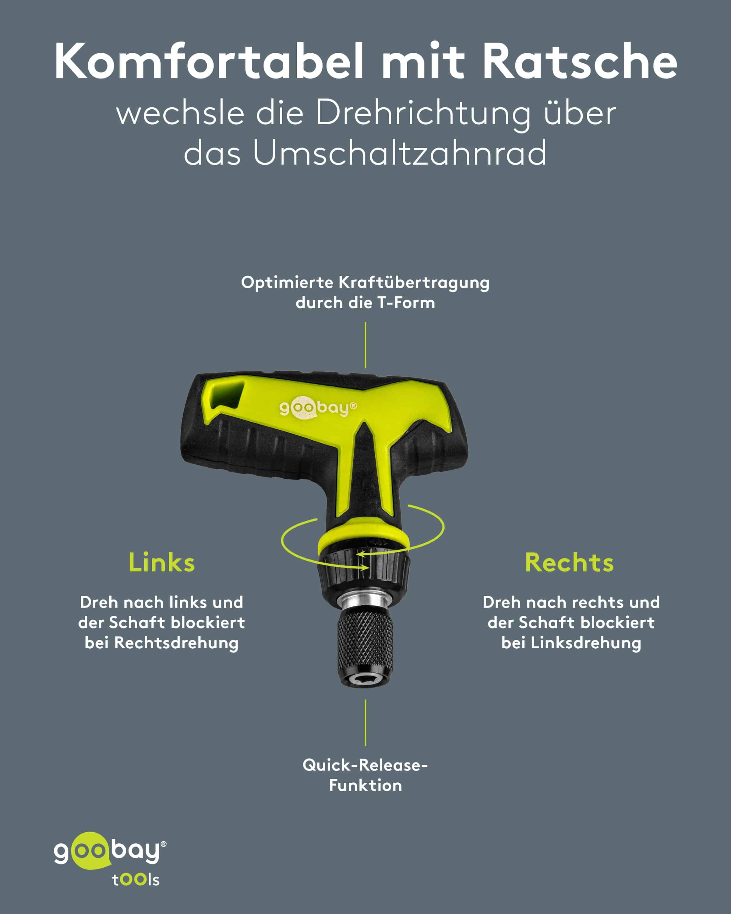 GOOBAY TOOLS Schraubendreher-Set, 77841, mit 30-tlg. Bitsatz