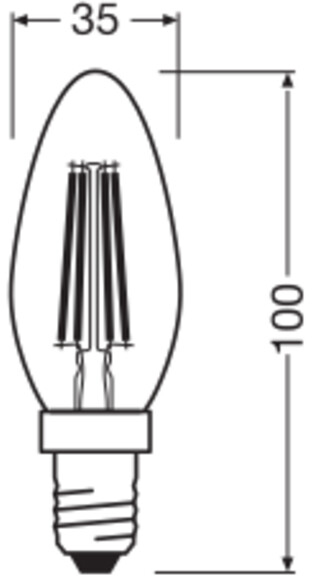 OSRAM LED-Lampe Classic, dimmbar, E14, 2,5 W, 2700 K, EEK: B, 470 lm, IP20, warmweiß