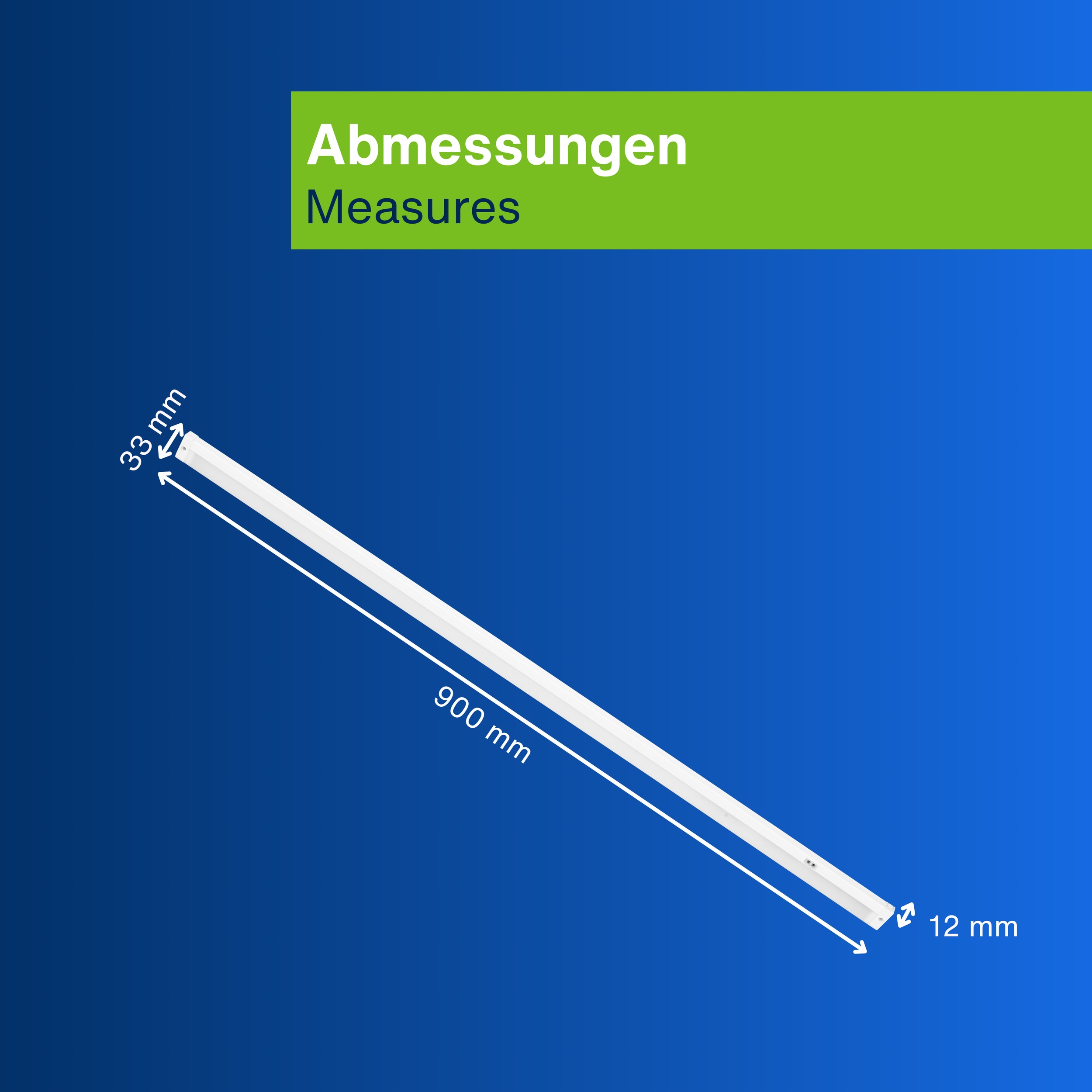 REV LED-Unterbauleuchte, 8W, 3000K, 620lm, warmweiß, IP20, 90 cm