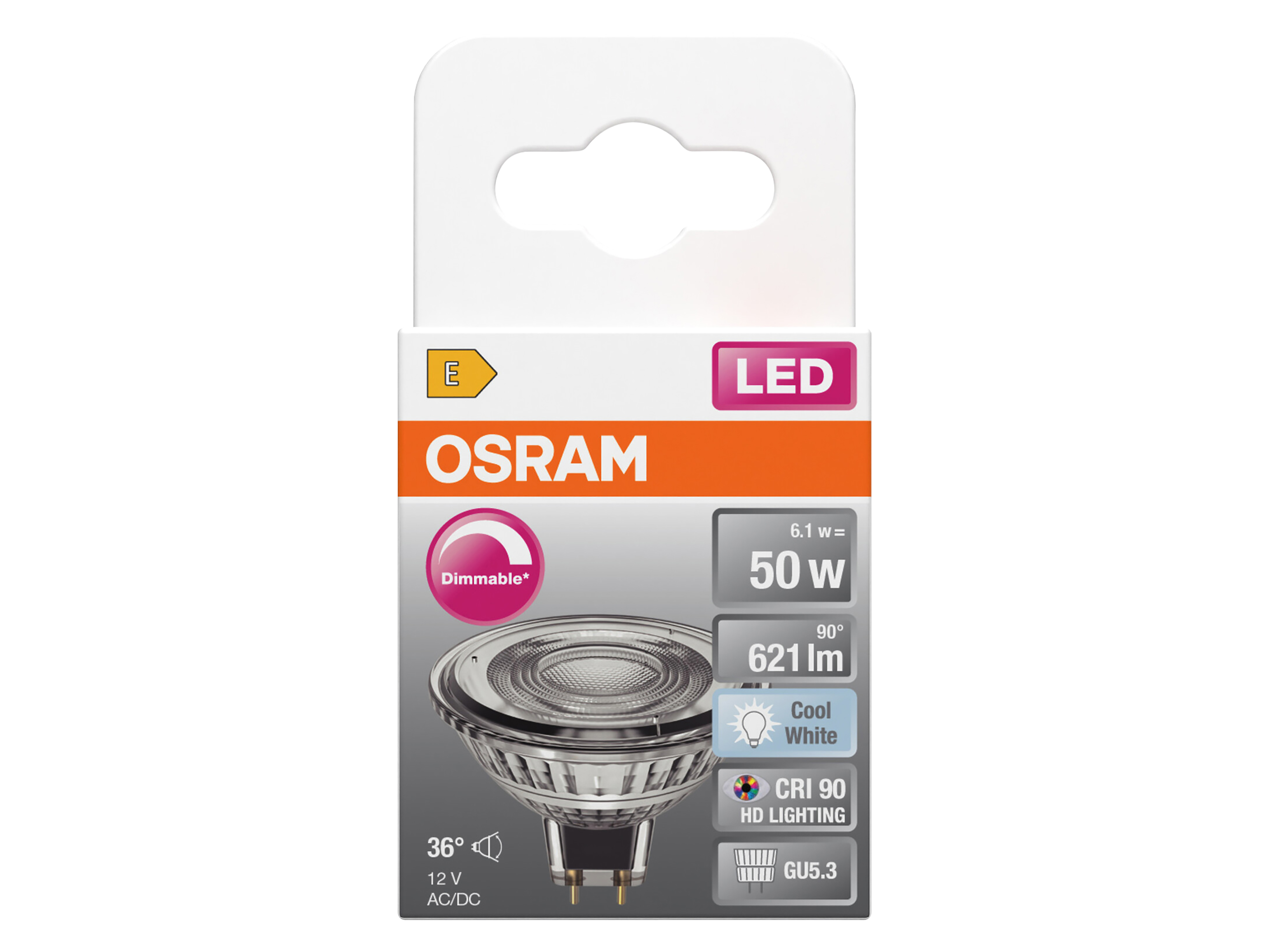 OSRAM LED-Lampe SUPERSTAR, dimmbar, GU5.3, 6,1W, 4000K, EEK: E, 621lm, IP20, neutralweiß