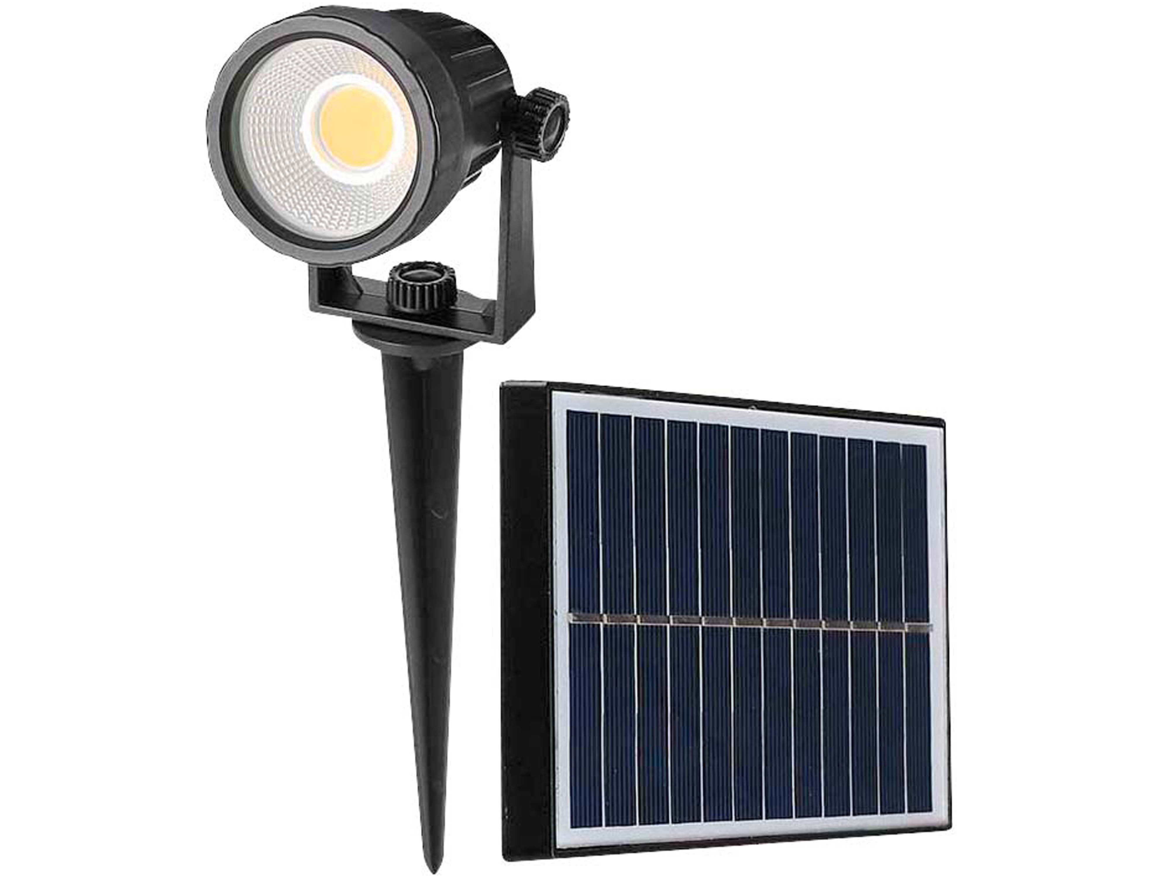 V-TAC Solar LED-Gartenleuchte VT-952, 2 W, 3000 K, IP65, schwarz