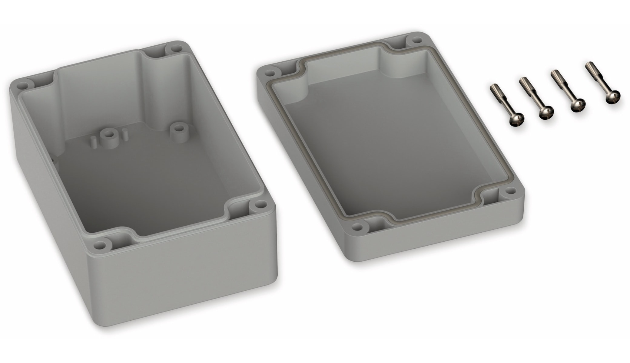 POLLIN, Polycarbonat Gehäuse, 120 x 80 x 55 mm, IP66, Lichtgrau