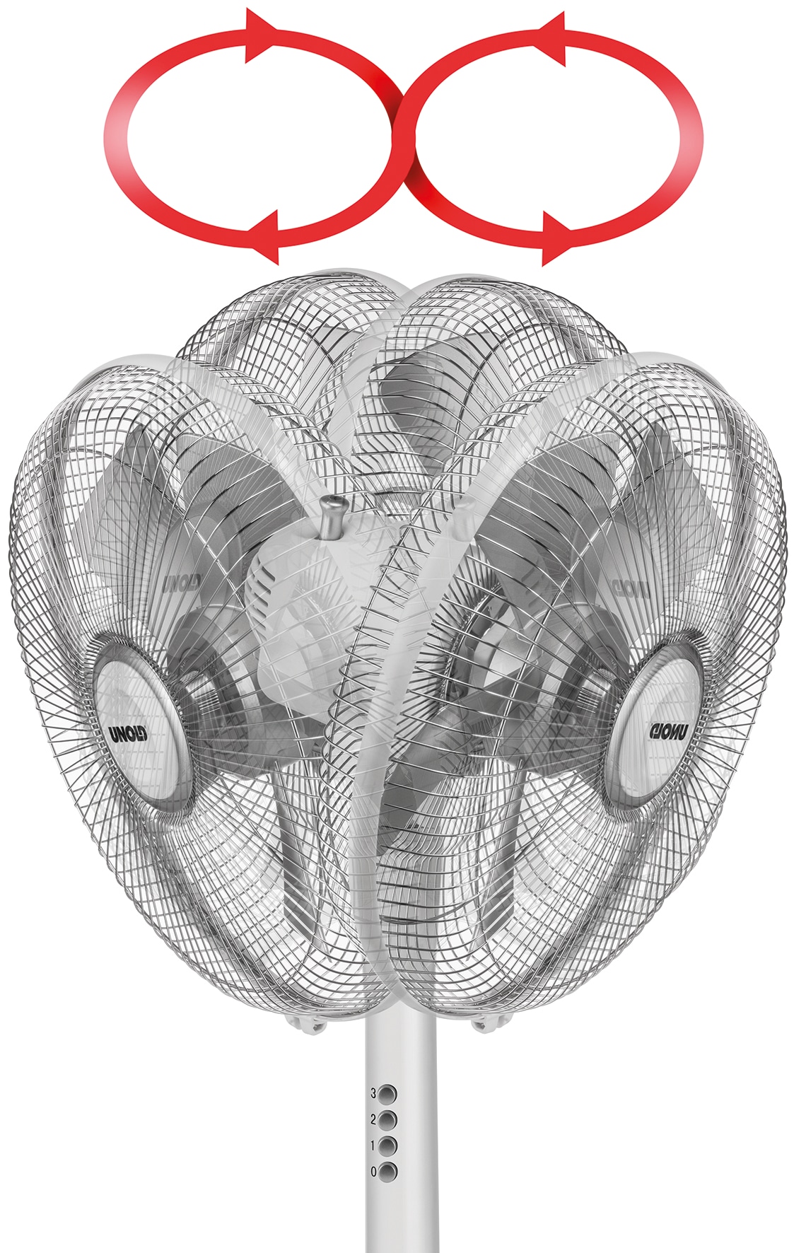 UNOLD Standventilator 86820, Silverline, 50 W, weiß/silber UNOLD Standventilator 86820, Silverline, 50 W, weiß/silber