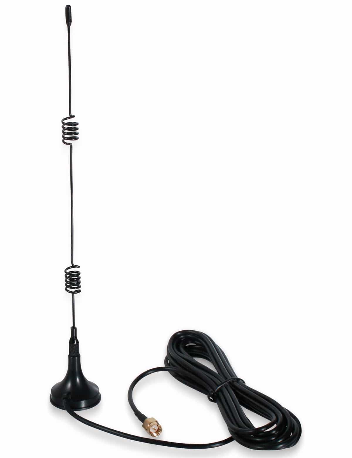 Magnetfußantenne, 2,4 GHz, 3 m, SMA Stecker, Höhe 220 mm Magnetfußantenne, 2,4 GHz, 3 m, SMA Stecker, Höhe 220 mm