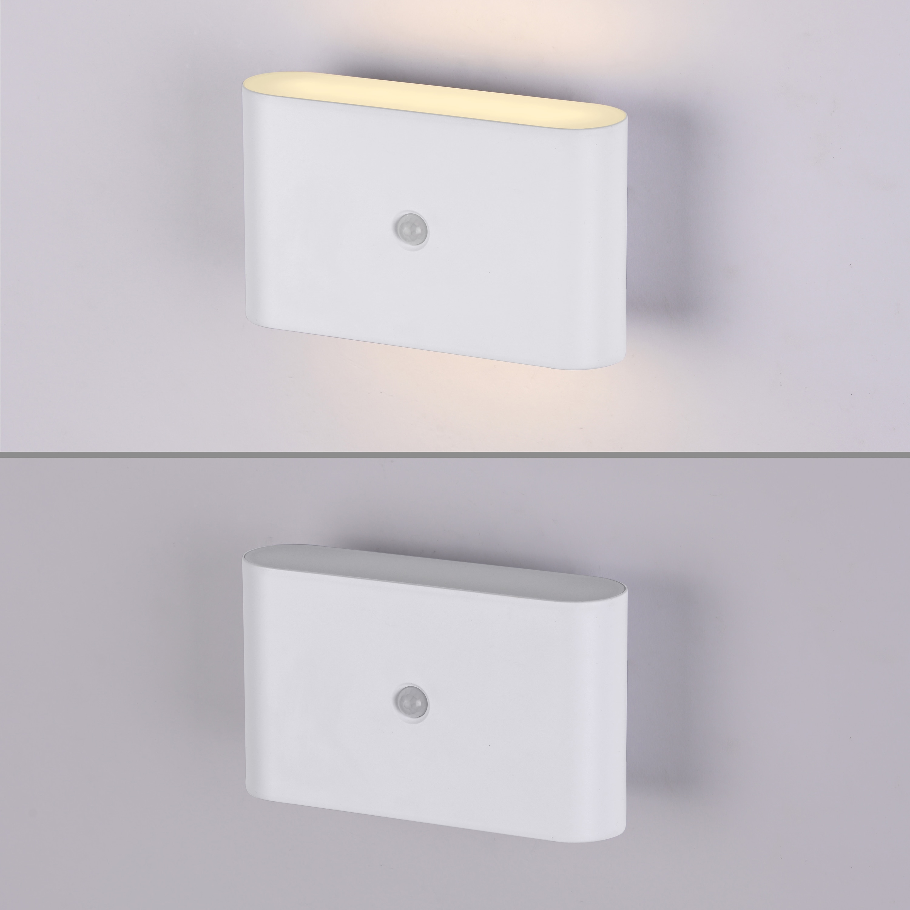 JUST LIGHT LED-Akku-Wandleuchte 19475-16, 3W, 3000K, 300lm, warmweiß, IP44, weiß