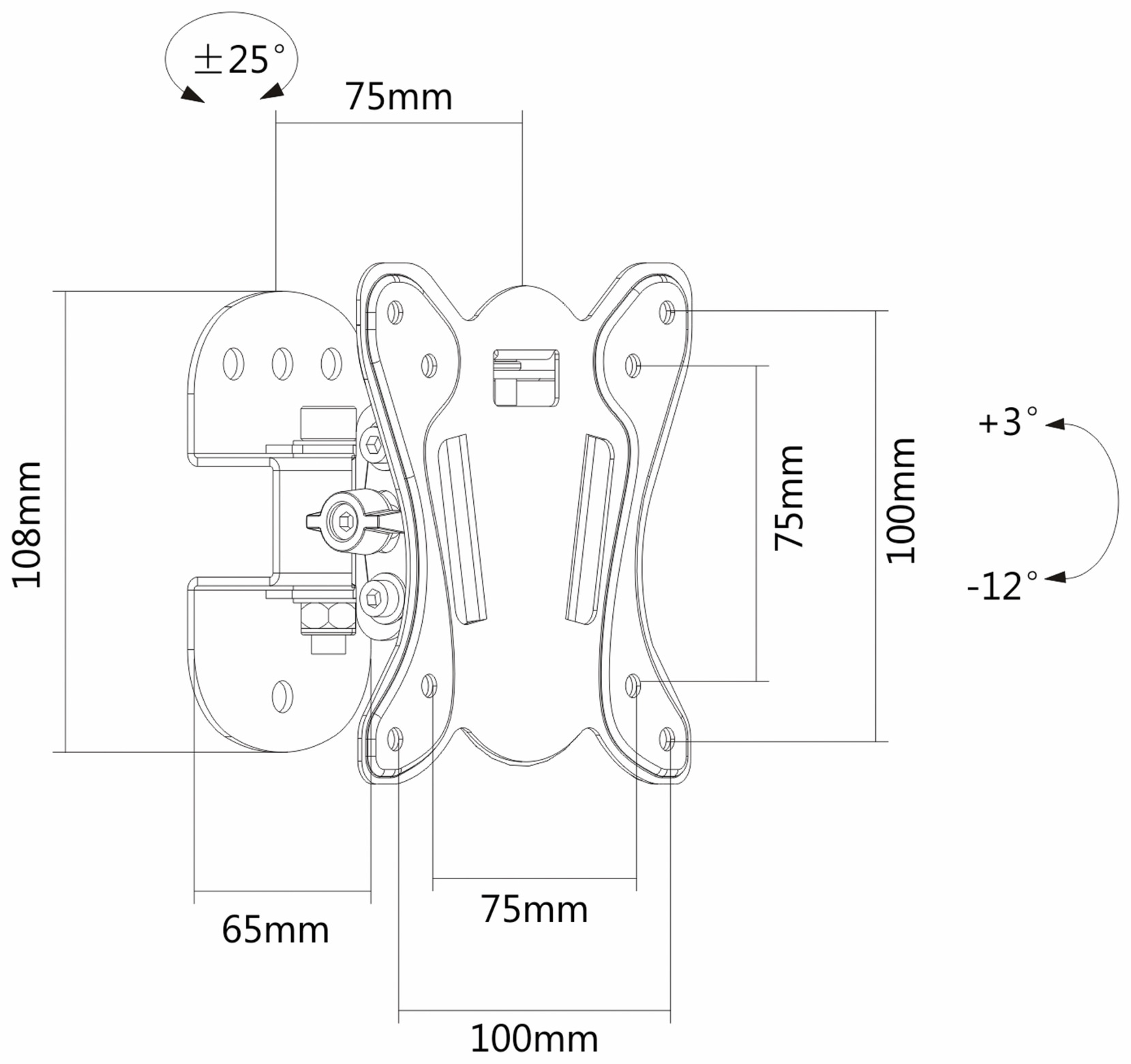 PUREMOUNTS TV-Wandhalter PM-FM10-100, VESA 100x100mm