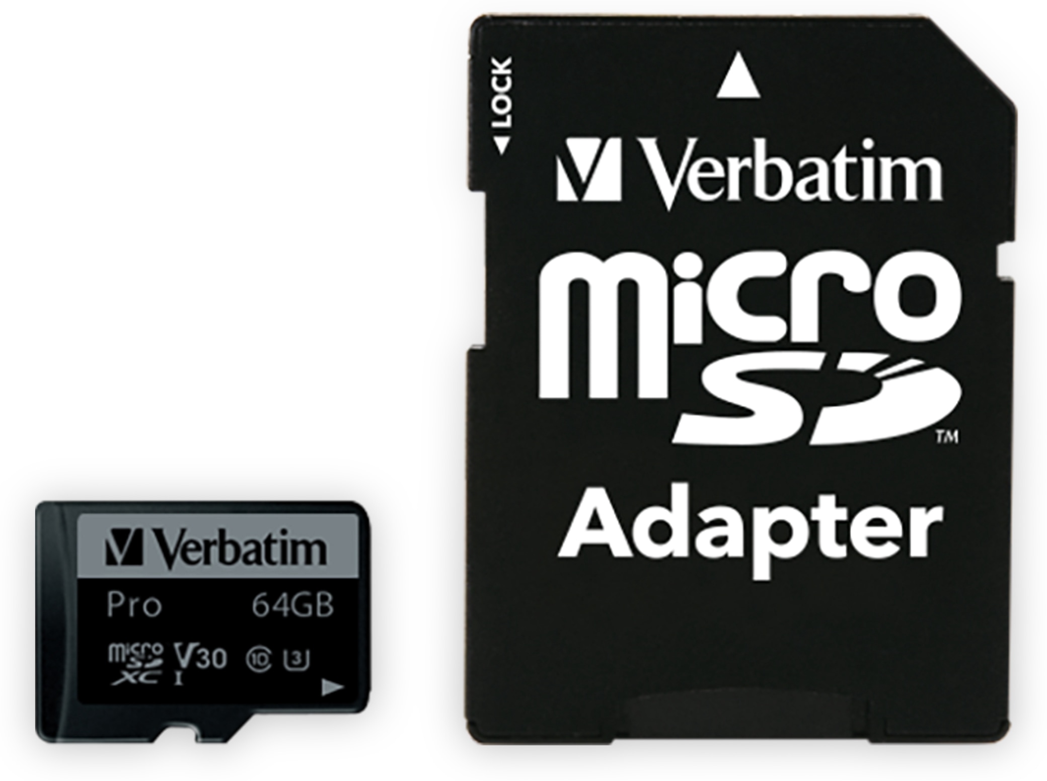 VERBATIM MicroSDXC Card Pro U3 64GB inkl. Adapter