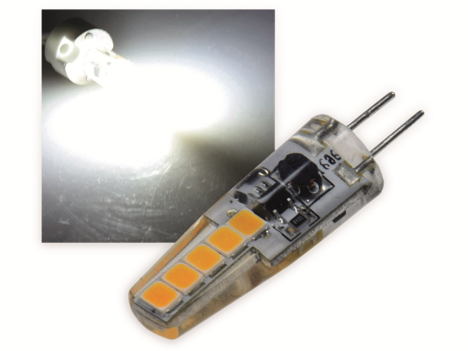 CHILITEC LED-Lampe Silikon W2, G4, EEK: E, 2 W, 200 lm, 4000 K, neutralweiß CHILITEC LED-Lampe Silikon W2, G4, EEK: E, 2 W, 200 lm, 4000 K, neutralweiß