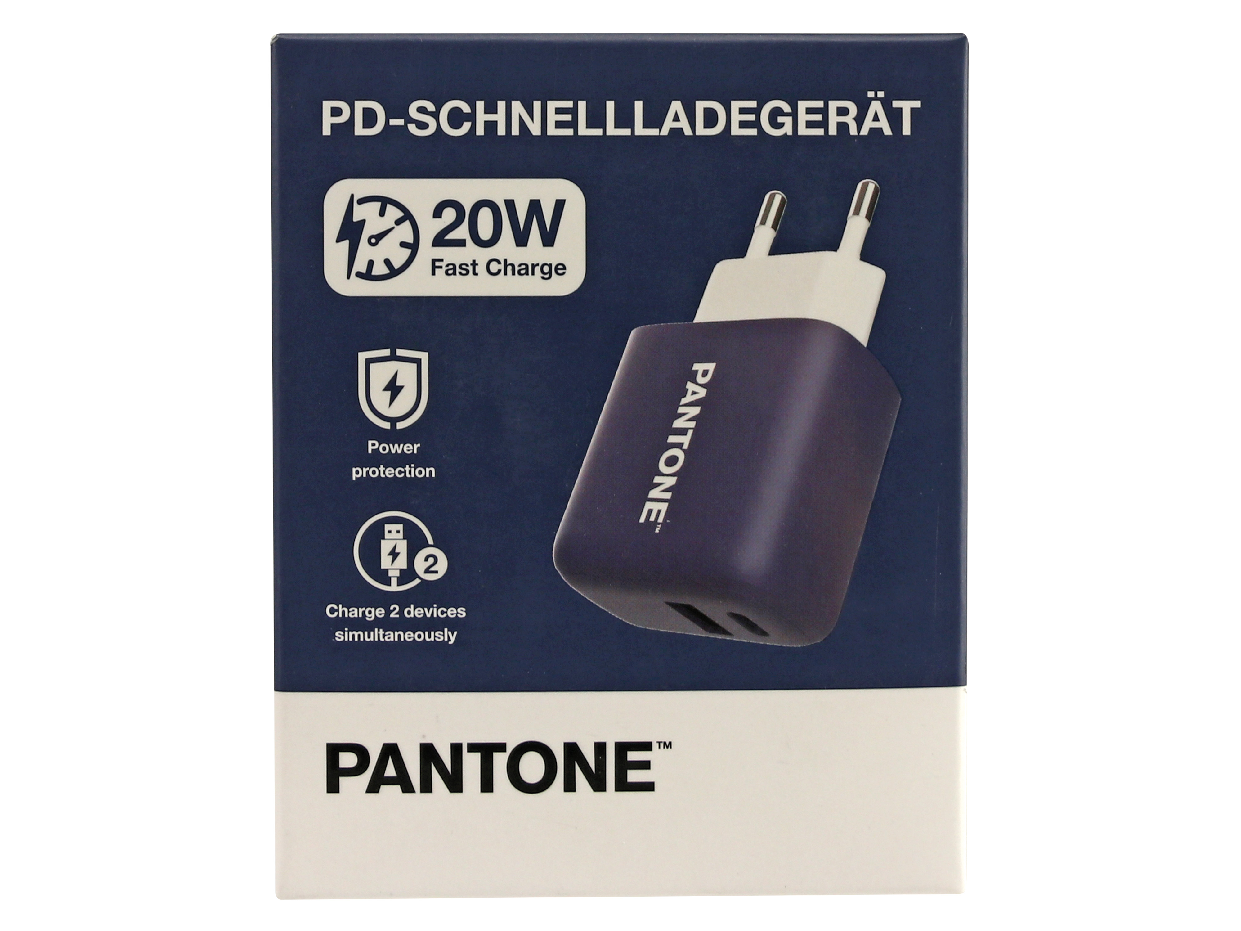 PD-Schnellladegerät USB-A + USB-C PT-PDAC024N, dunkelblau