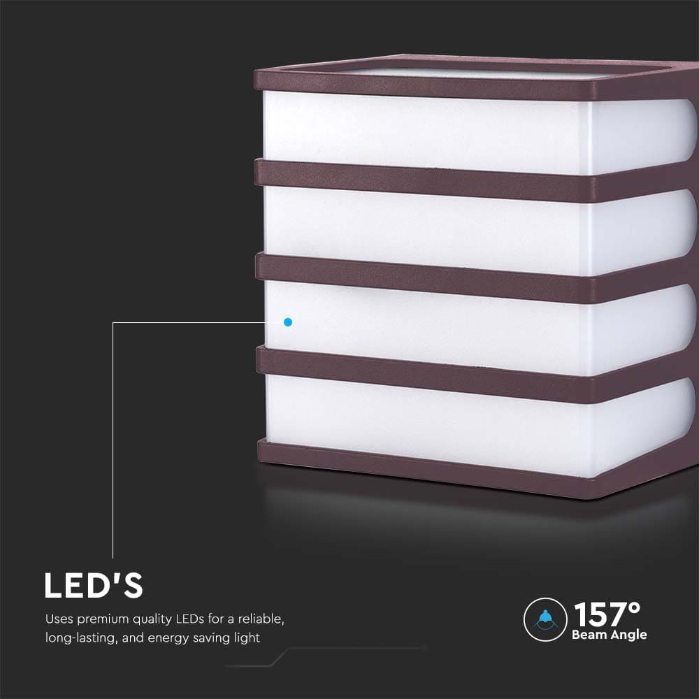 V-TAC LED-Wandleuchte VT-732, EEK: F, 8 W, 800 lm, 4000 K, braun V-TAC LED-Wandleuchte VT-732, EEK: F, 8 W, 800 lm, 4000 K, braun