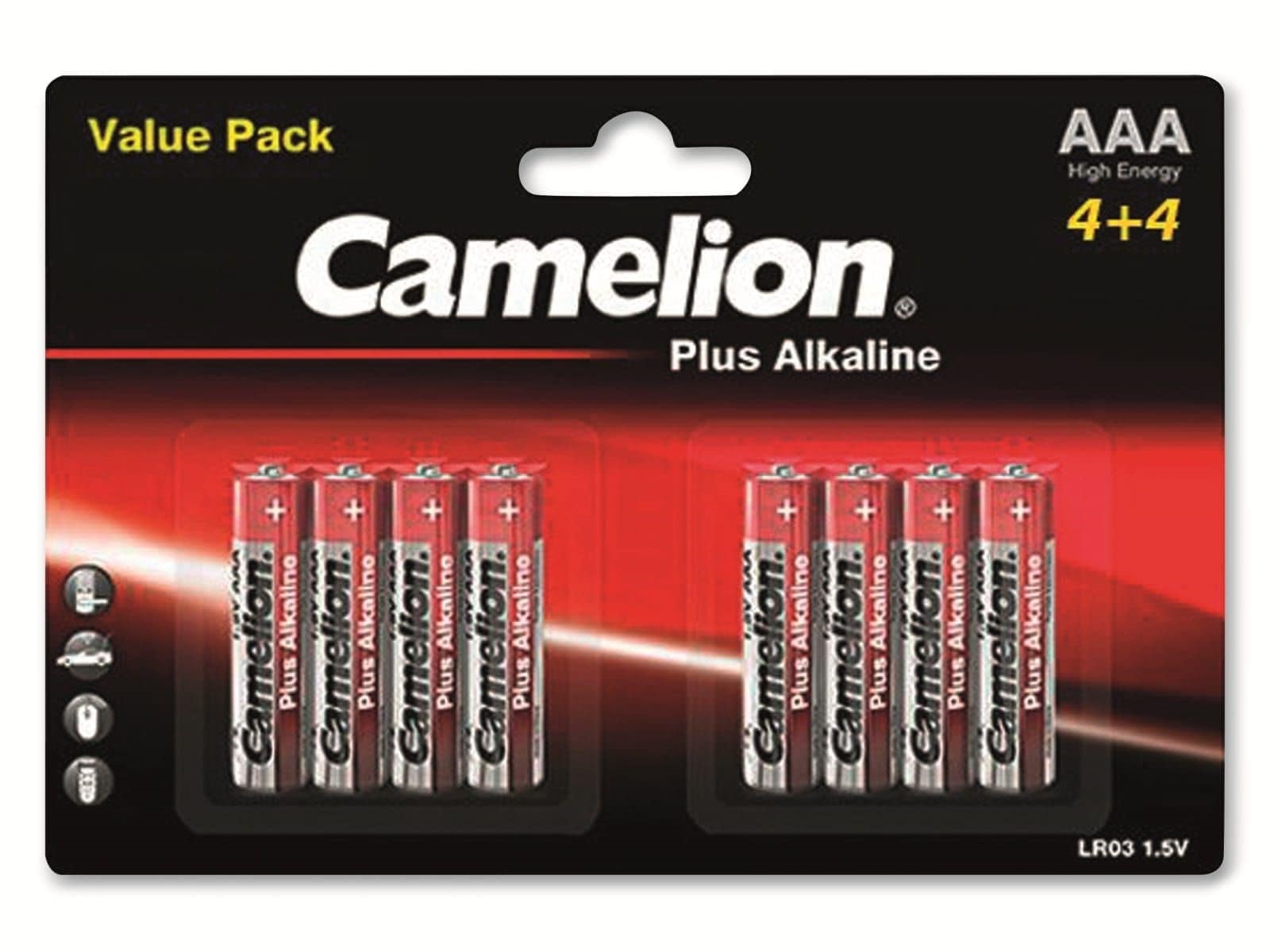 CAMELION Micro-Batterie, Plus-Alkaline, LR03, 8 Stück