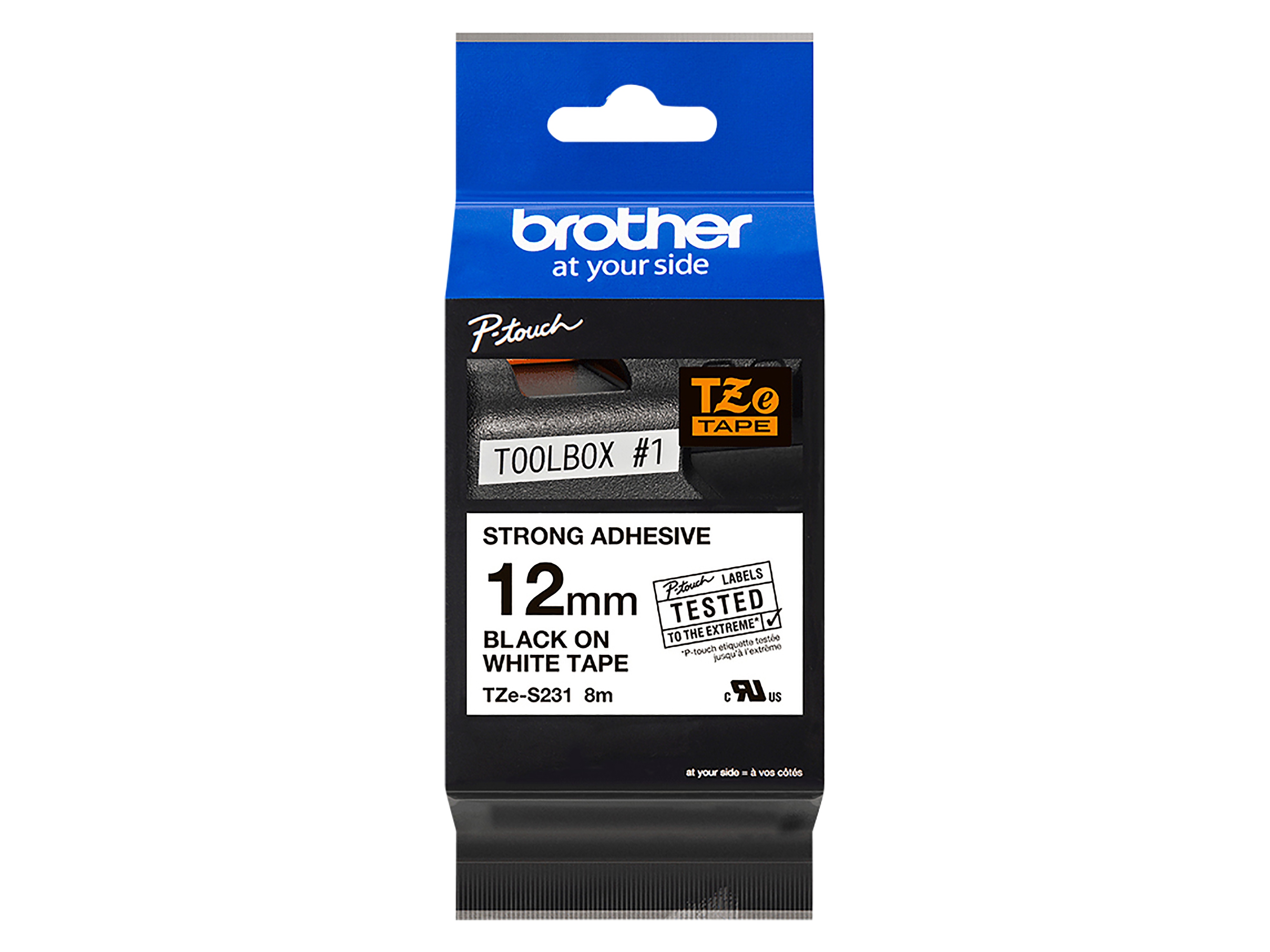 BROTHER Schriftband TZE-S231 12mm 8m schwarz auf weiß