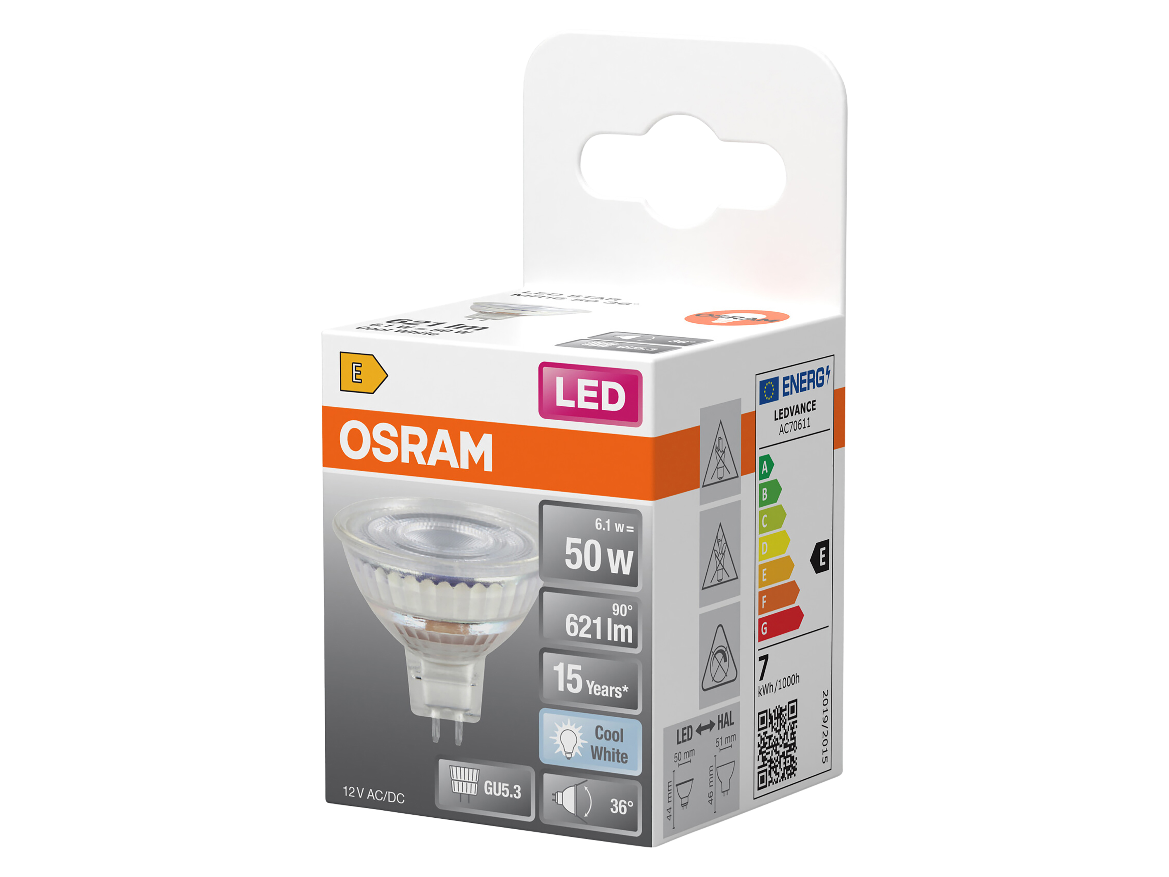 OSRAM LED-Lampe STAR, GU5.3, 2,4 W, 4000 K, EEK: E, 230 lm, IP20, neutralweiß